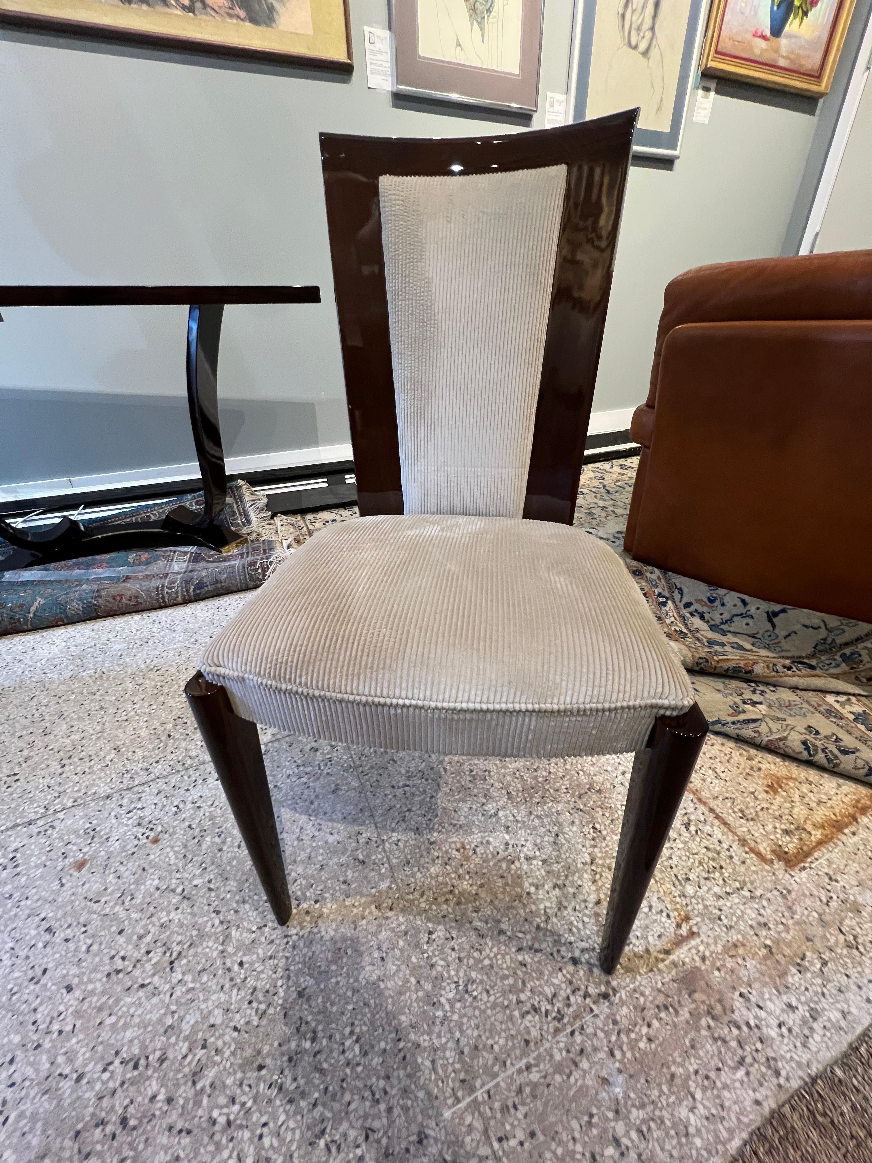 Art Deco French Dining Chair in Walnut For Sale 3