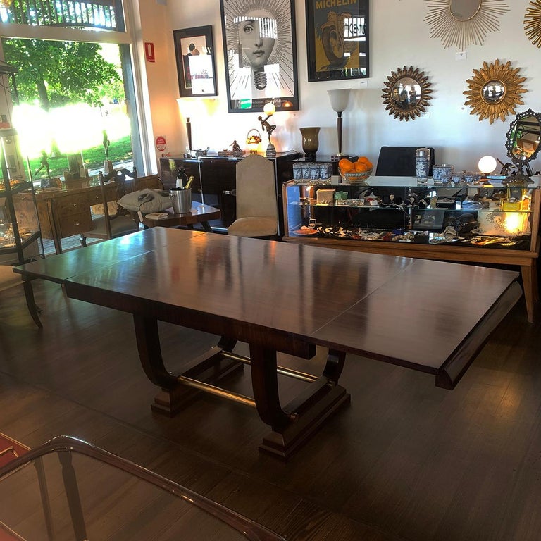 Art Deco French Dining Extension Table Seats 10 to 12 In Good Condition For Sale In Daylesford, Victoria