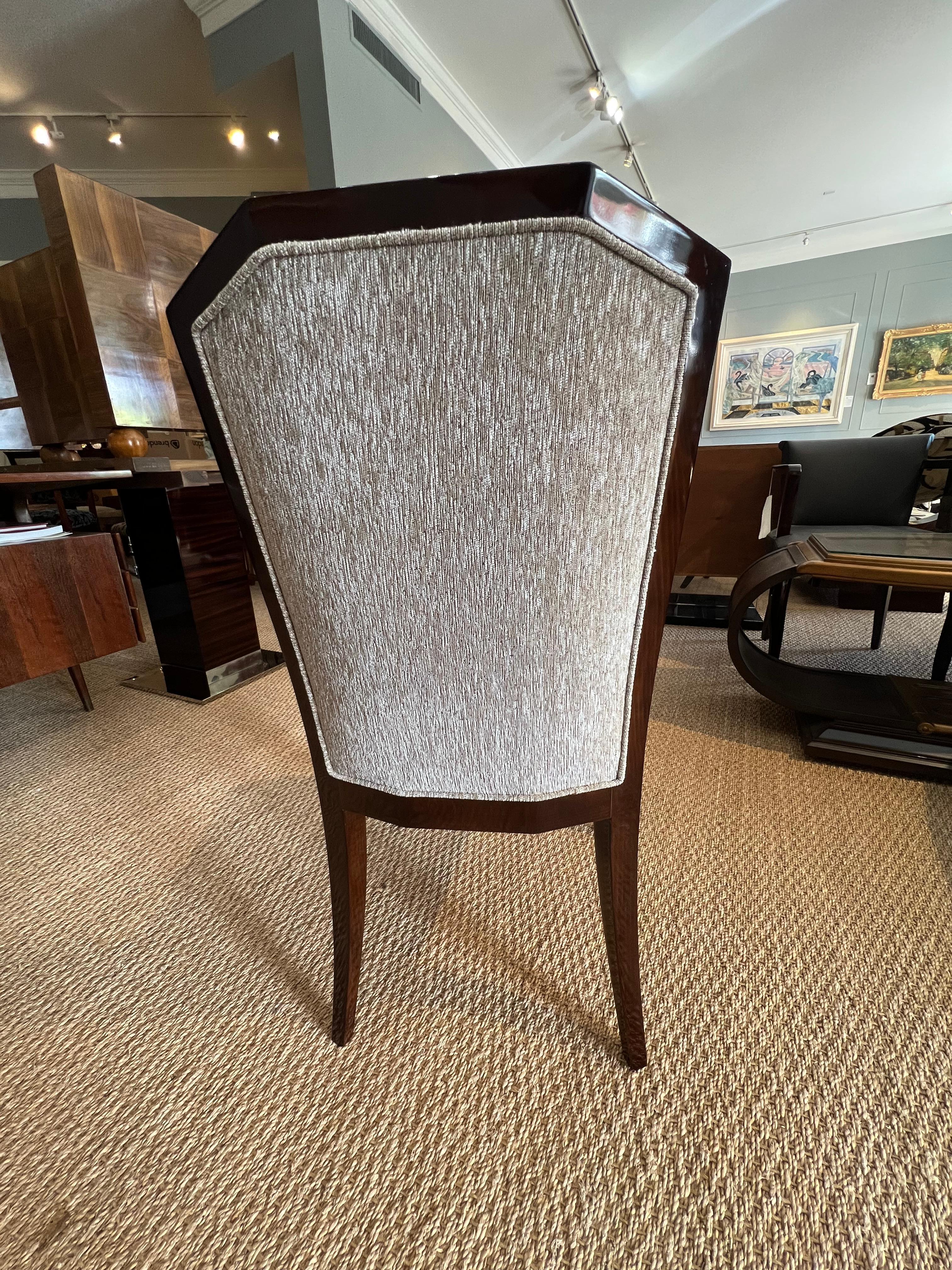 Art Deco French Dining Room Chair in Walnut For Sale 1