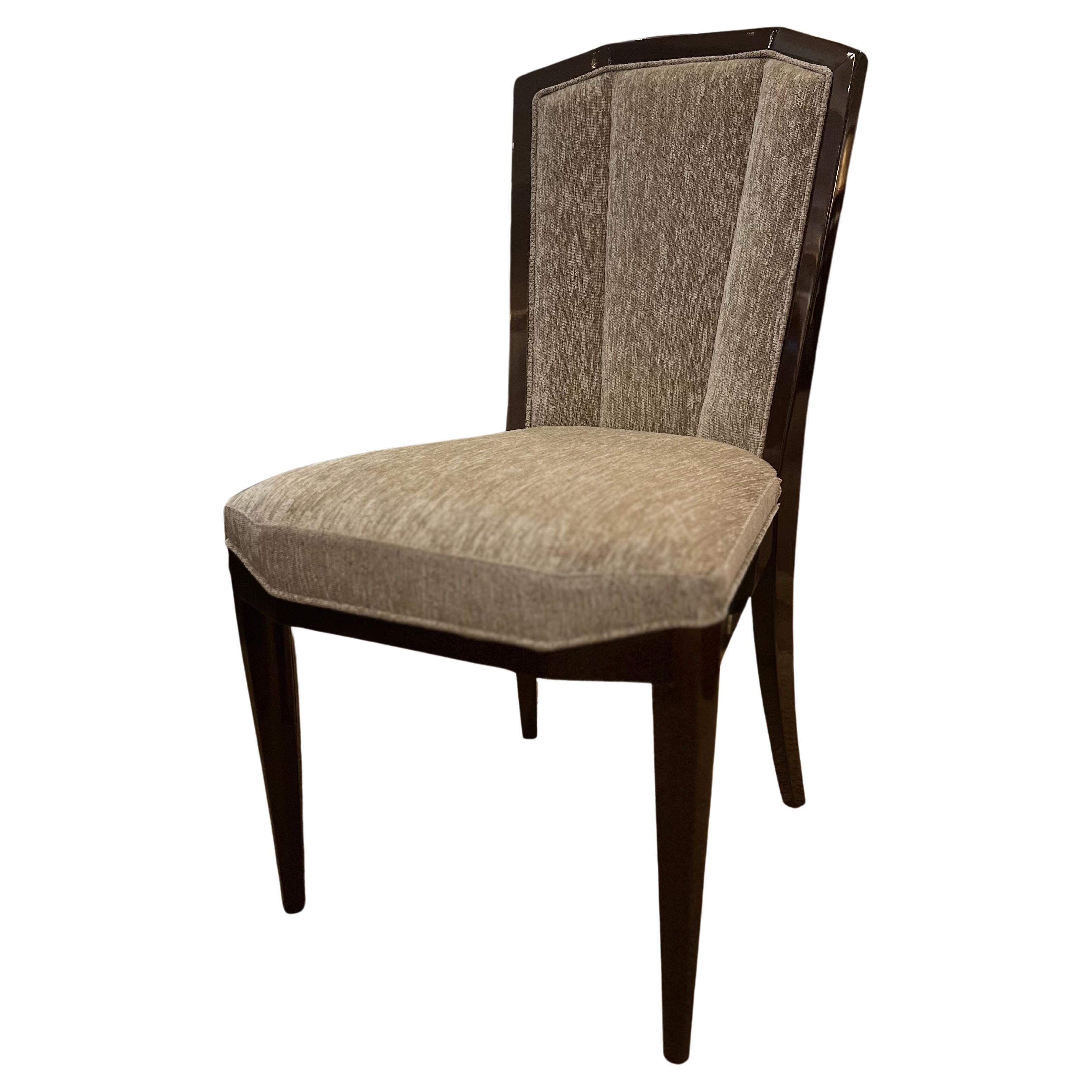 Art Deco French Dining Room Chair in Walnut For Sale