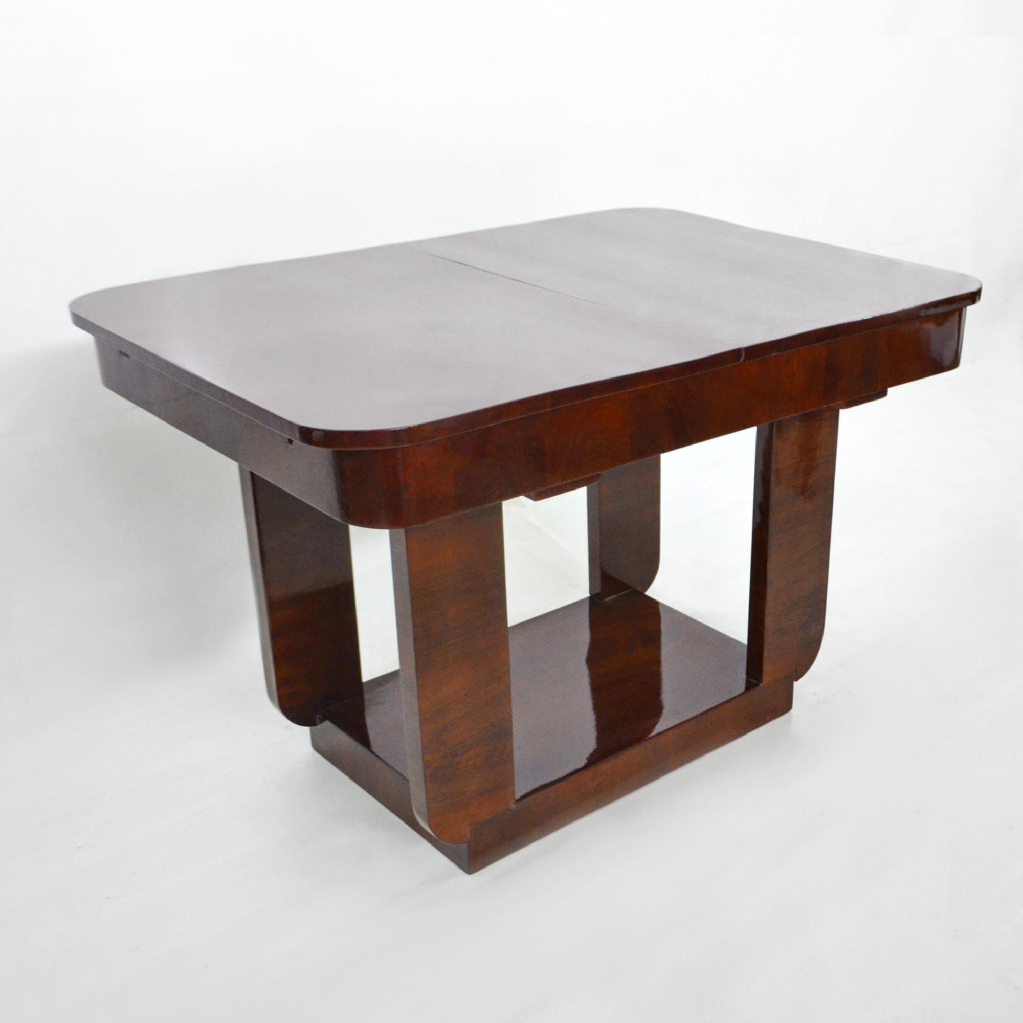 Ensemble table et six chaises Art déco français, design Michel Dufet, années 1930 en vente 5