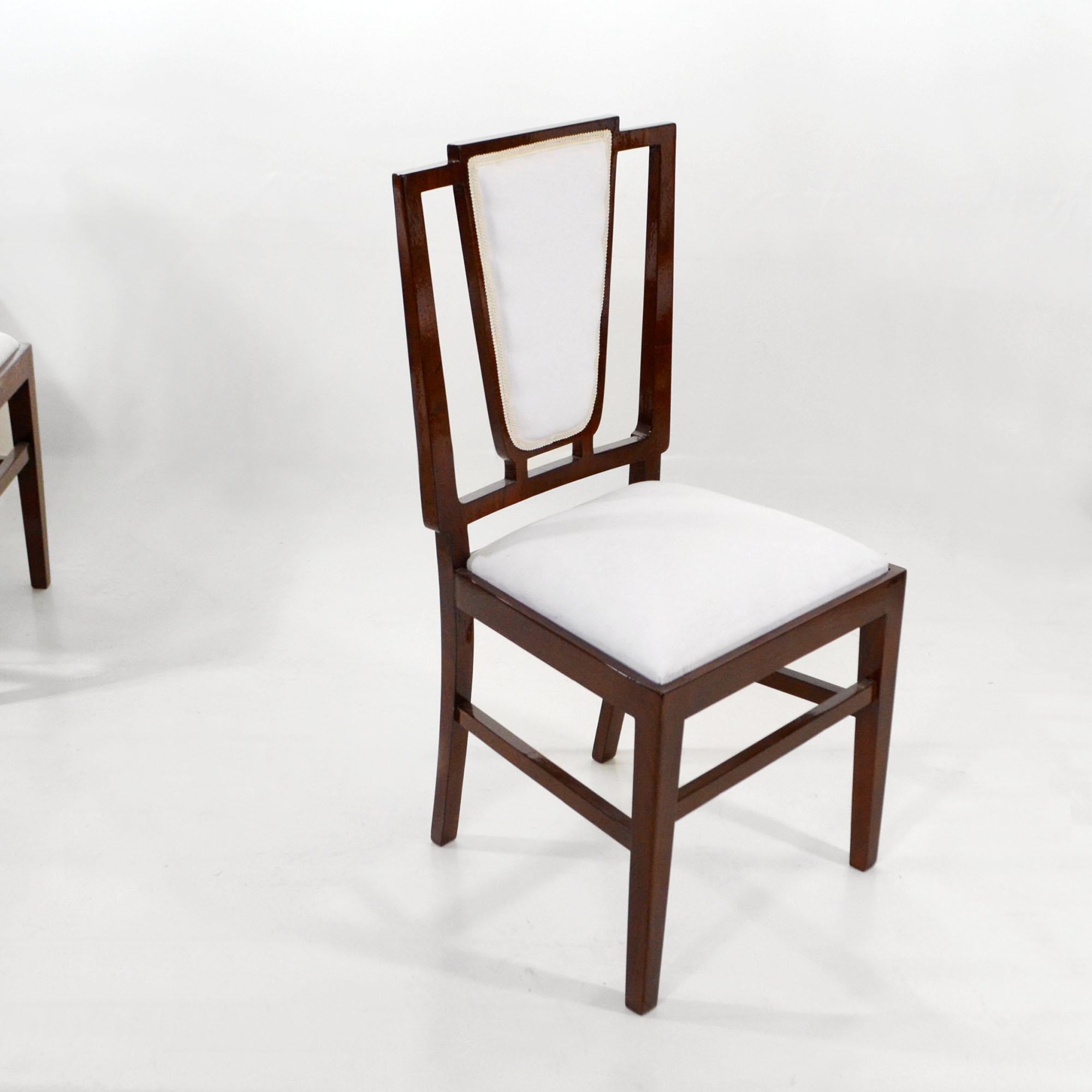 Ensemble table et six chaises Art déco français, design Michel Dufet, années 1930 en vente 8