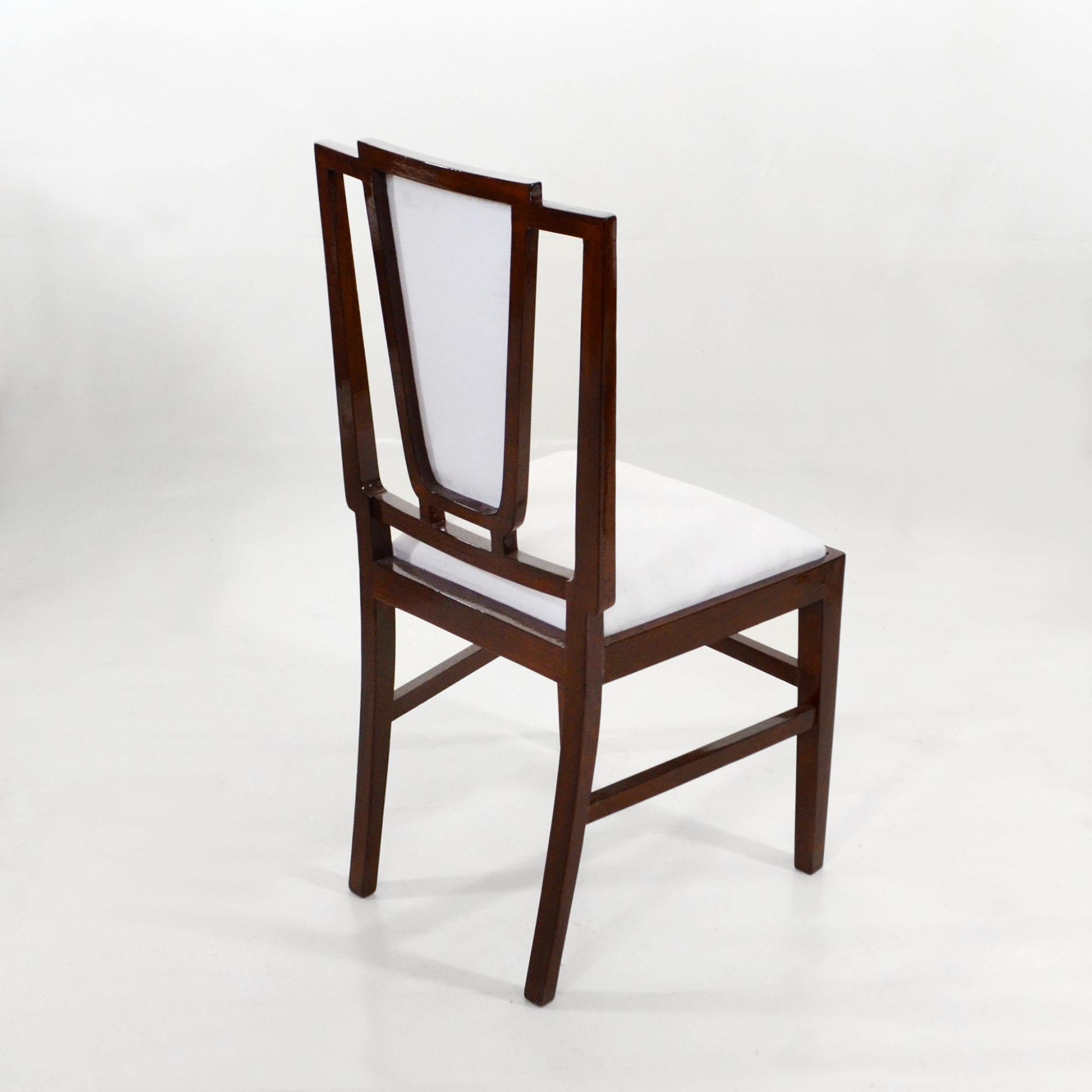 Ensemble table et six chaises Art déco français, design Michel Dufet, années 1930 en vente 10