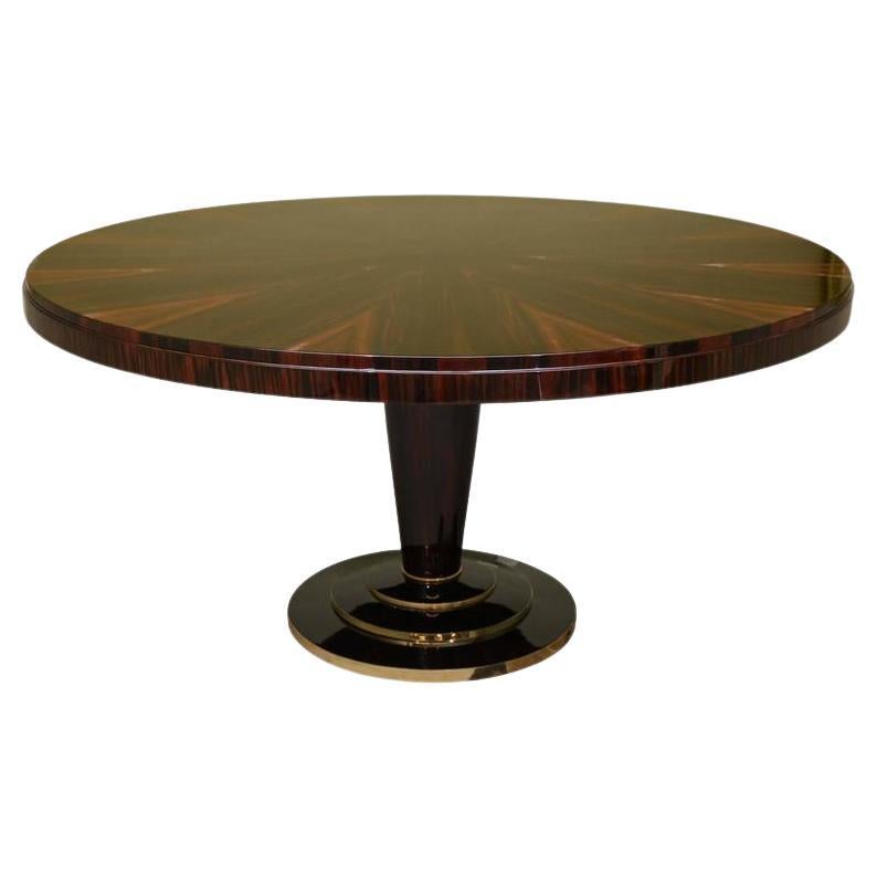 Art Deco French Dining Room Table in Macassar For Sale
