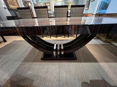 Art Deco French Dining Room Table in Macassar Wood