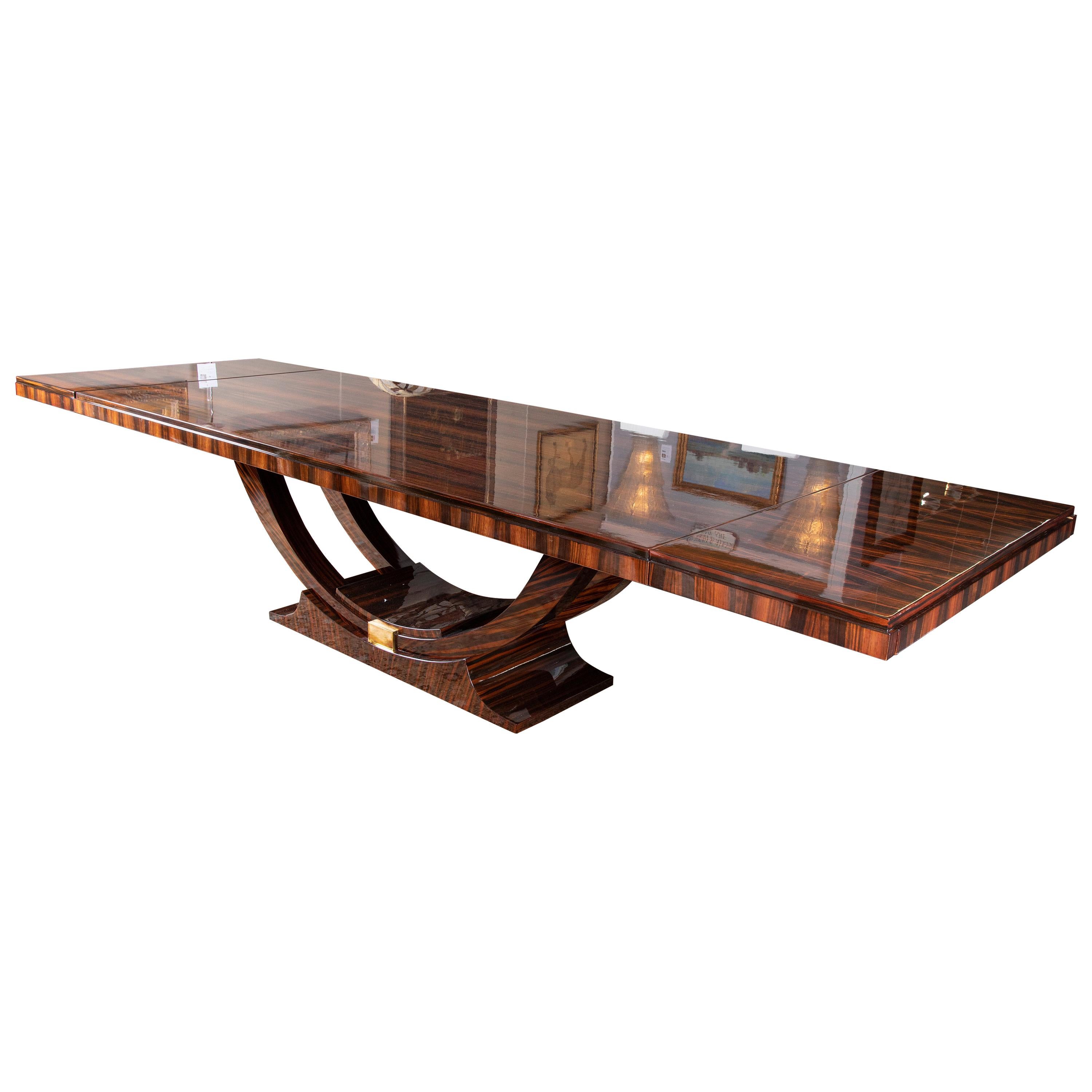 Art Deco French Dining Table in Macassar Wood at 1stDibs