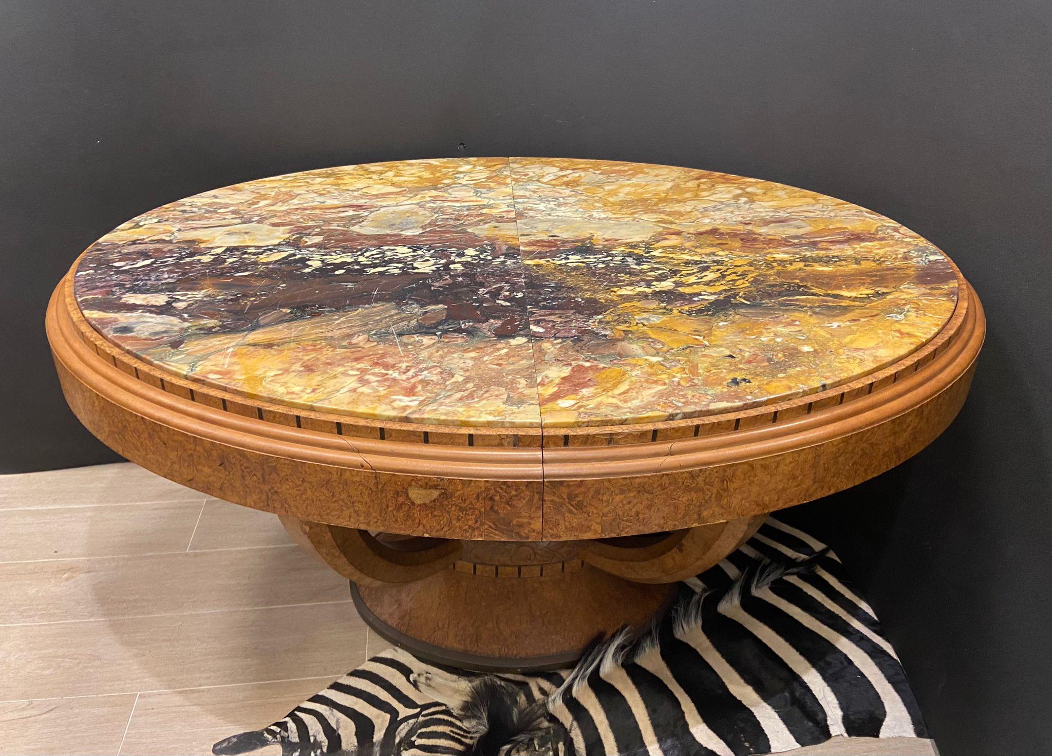 Art Deco French Diningtable, Dest Table, Marble and Loupe Mercier Fréres In Good Condition In Valladolid, ES