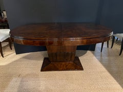 Art Deco French Dinning Table in Burl Walnut