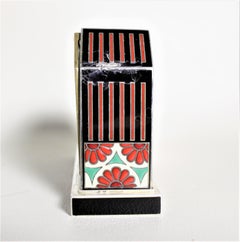 Art Deco French Enameled Silver Desk Clock