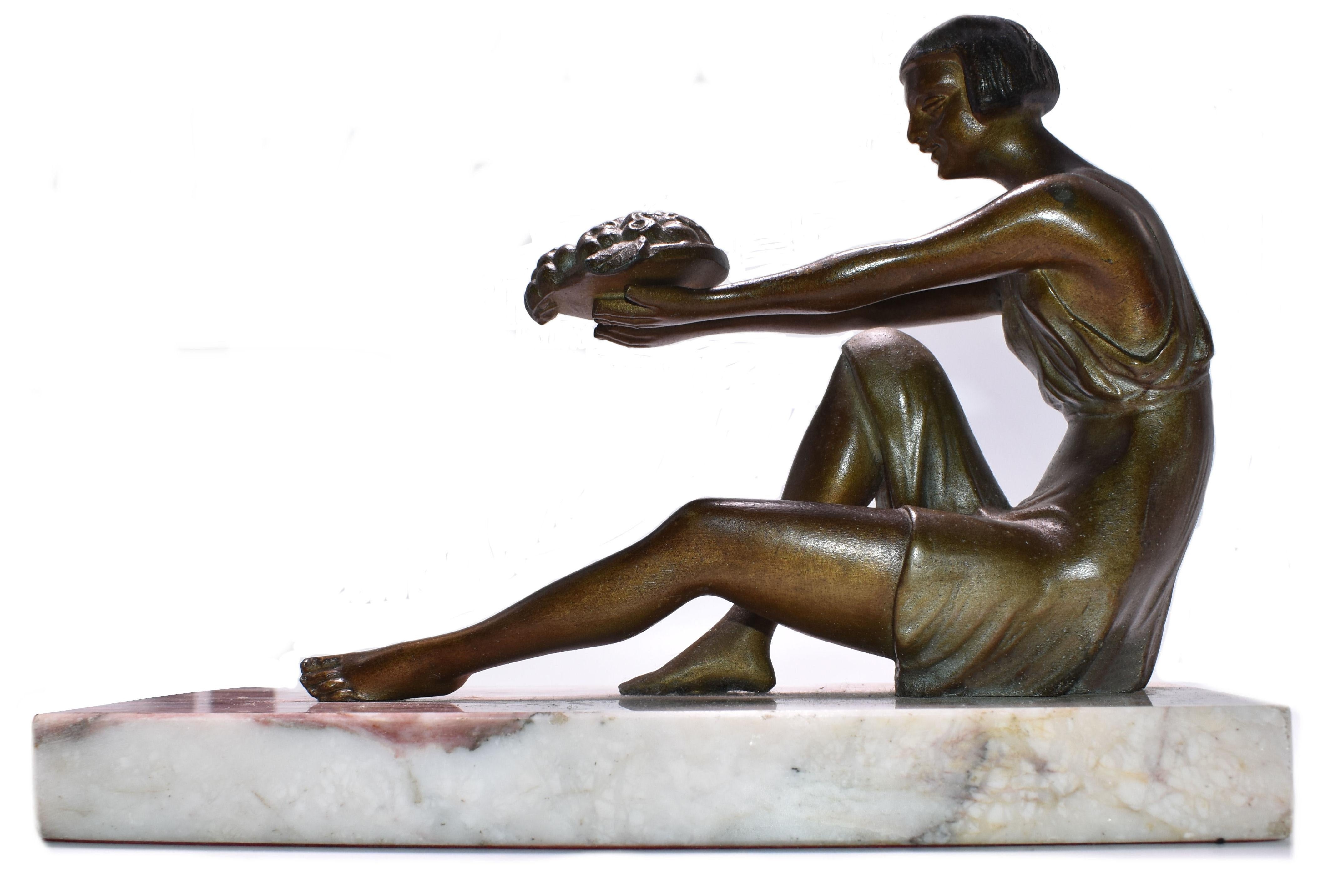 20th Century Art Deco French Figural Bookends, circa 1935 For Sale