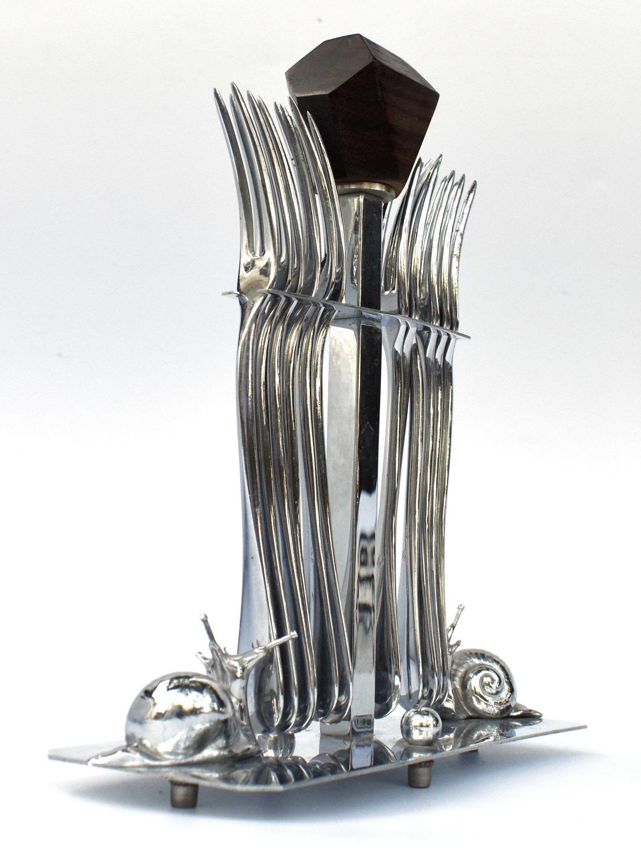 20th Century Art Deco French Fork Set , c1930