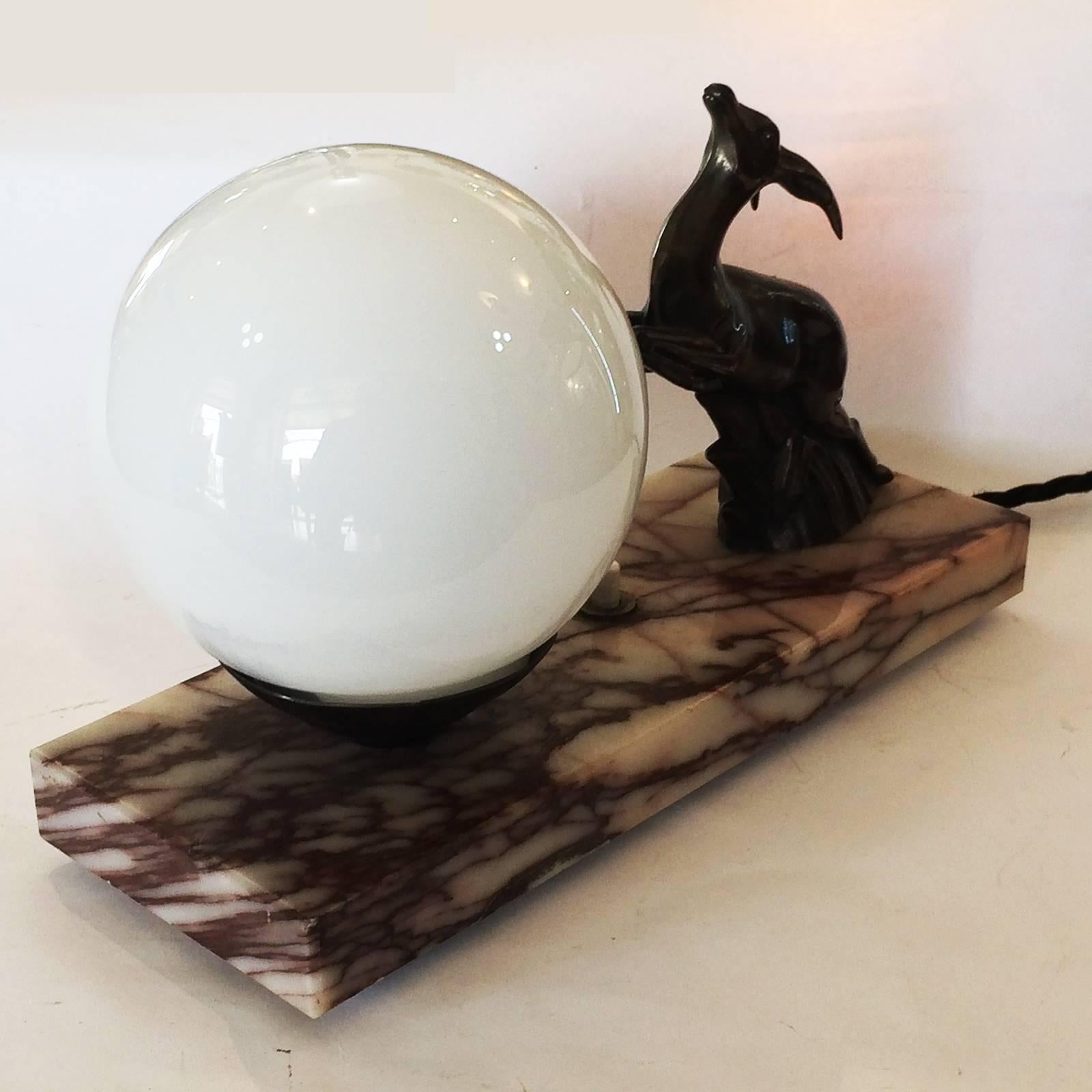 Art Deco French Gazelle Mood Lamp In Excellent Condition In Daylesford, Victoria