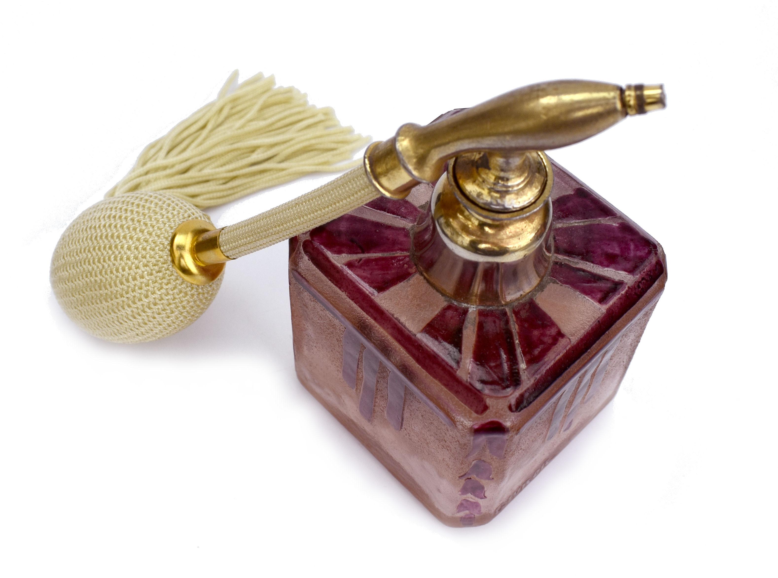 Art Deco French Glass Atomizer, Signed, circa 1930 For Sale 2