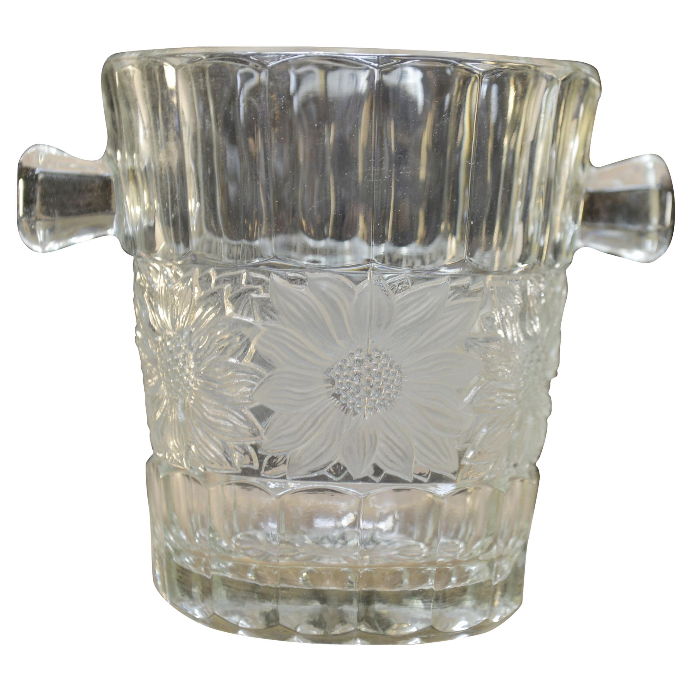 Art Déco French Glass Champagne Bucket, circa 1930 For Sale