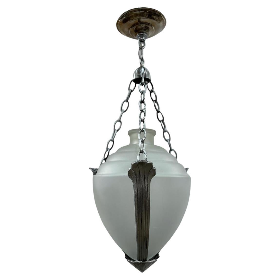 Art Deco French Glass Lantern