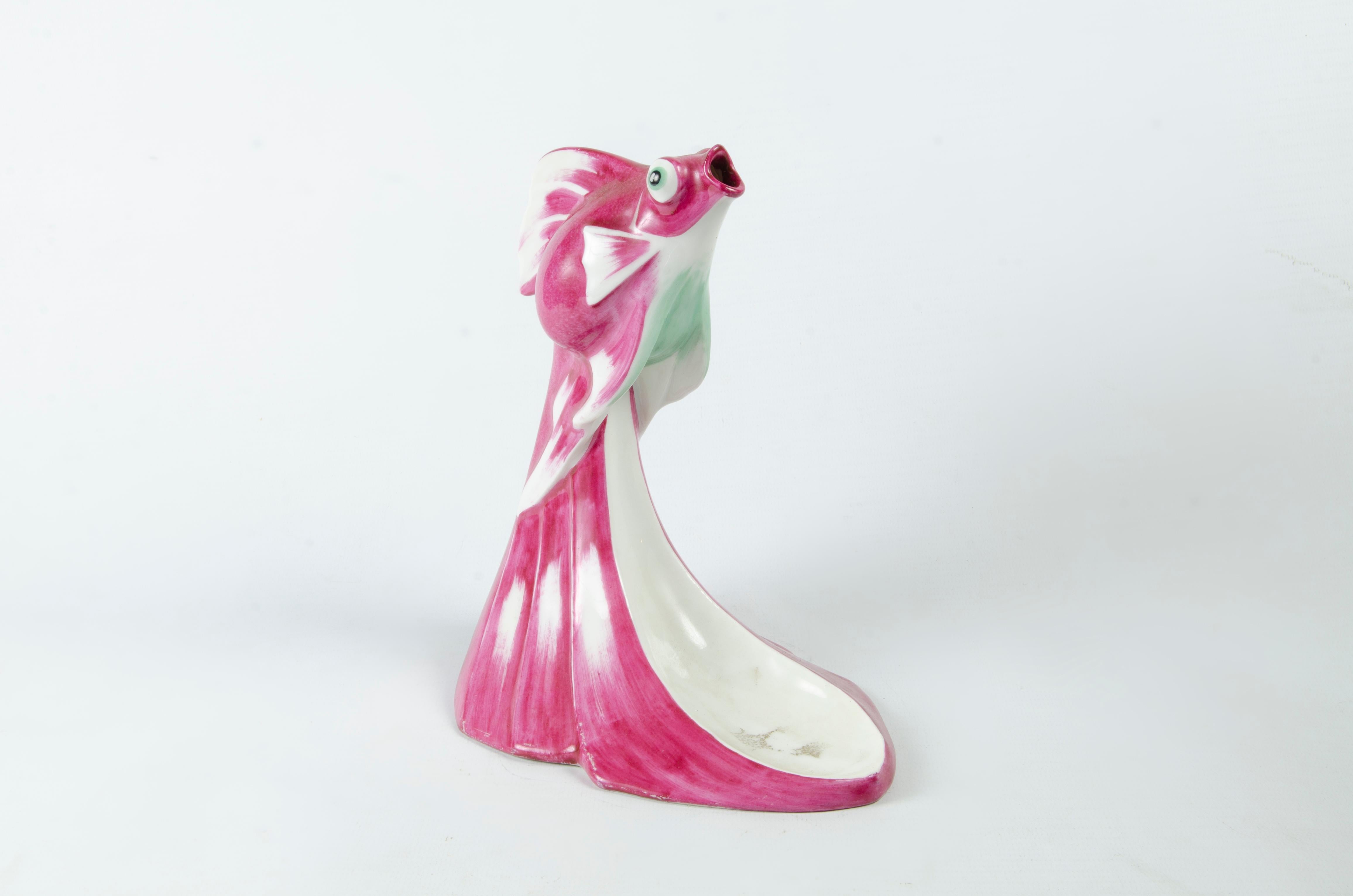 1910s Art Déco glazed porcelain fish sculpture 'Poisson de Chine' by Édouard-Marcel Sandoz for Theodore Haviland

By: Edouard-Marcel Sandoz, Theodore Haviland
Material: porcelain, ceramic, paint, enamel
Technique: cast, pressed, painted, glazed,
