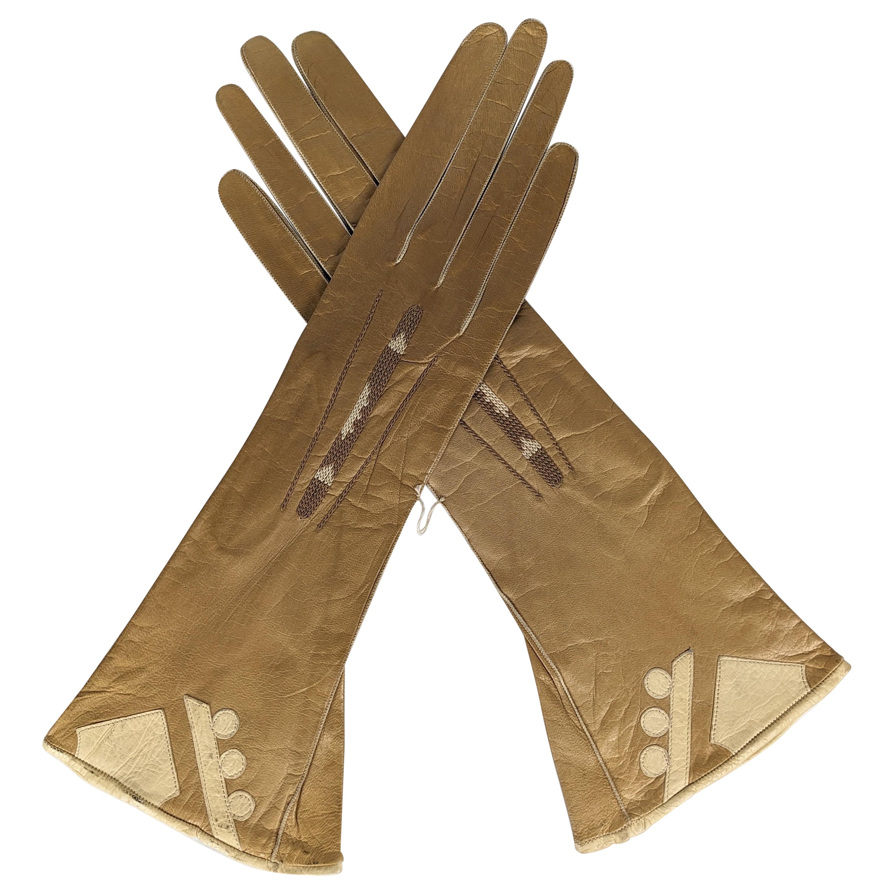 Art Deco Französisch Handschuhe, ungetragen