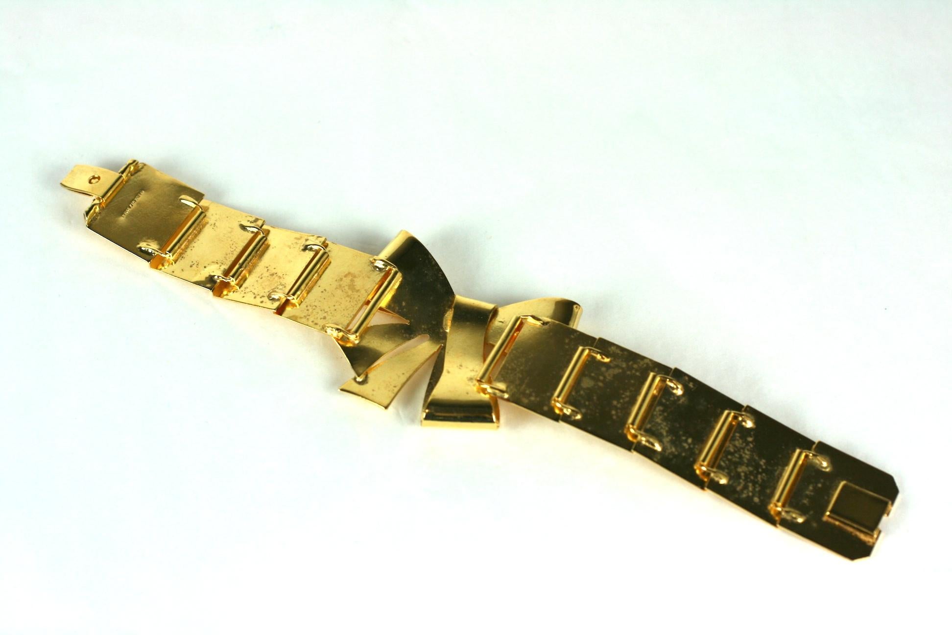 Women's Art Deco French Gold Bow Knot Bracelet For Sale