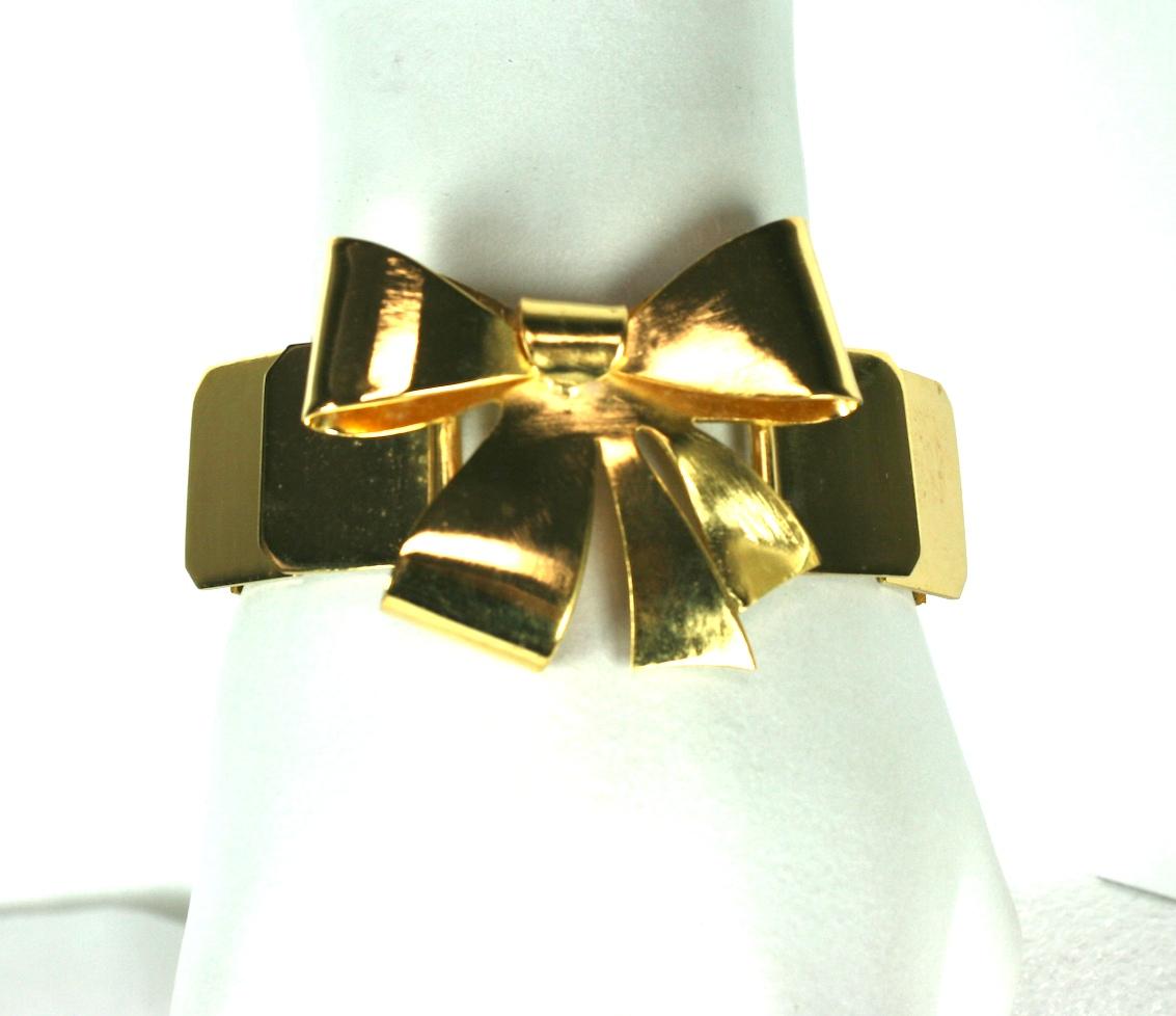 Art Deco French Gold Bow Knot Bracelet For Sale 2