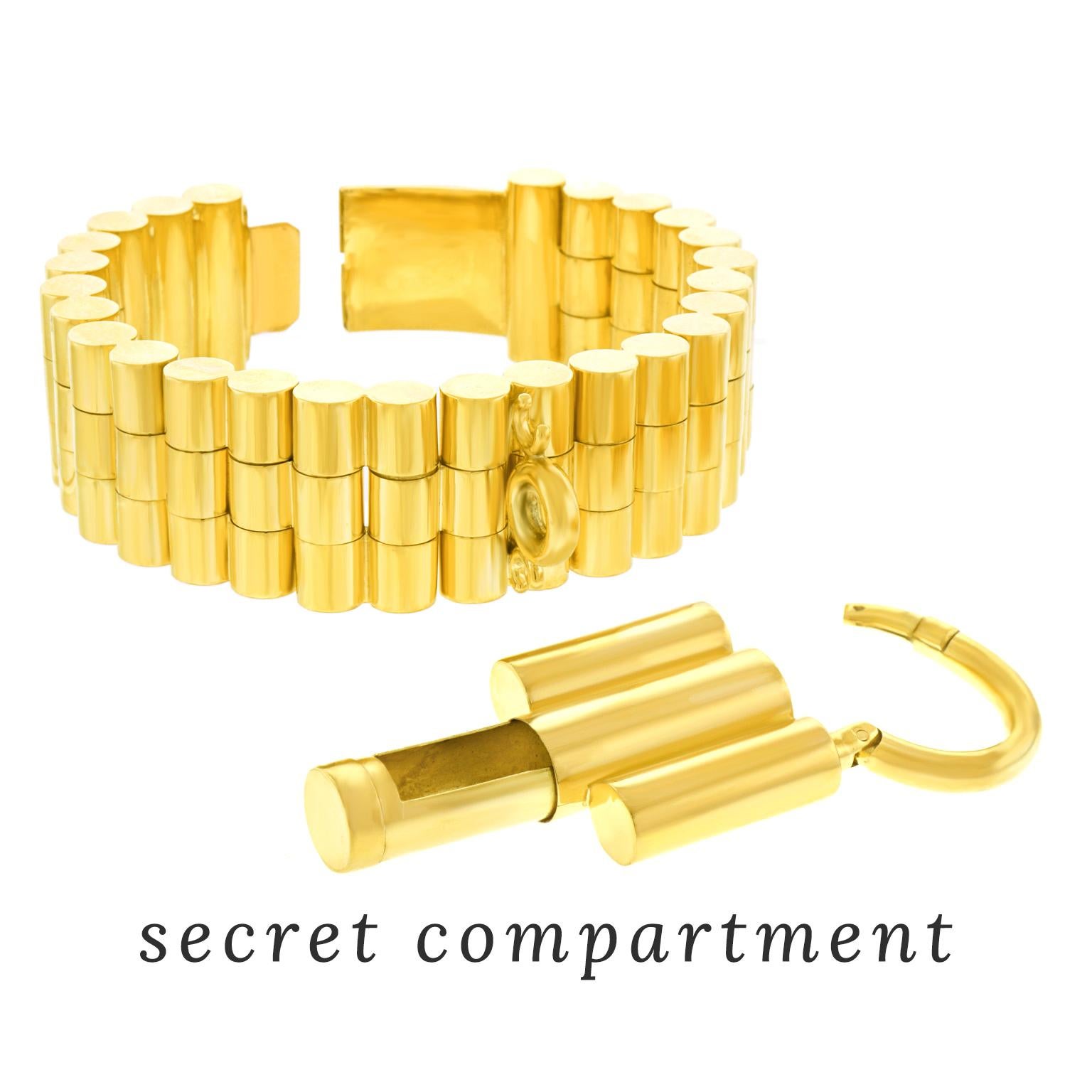 Art Deco French Gold Bracelet with Lock 2