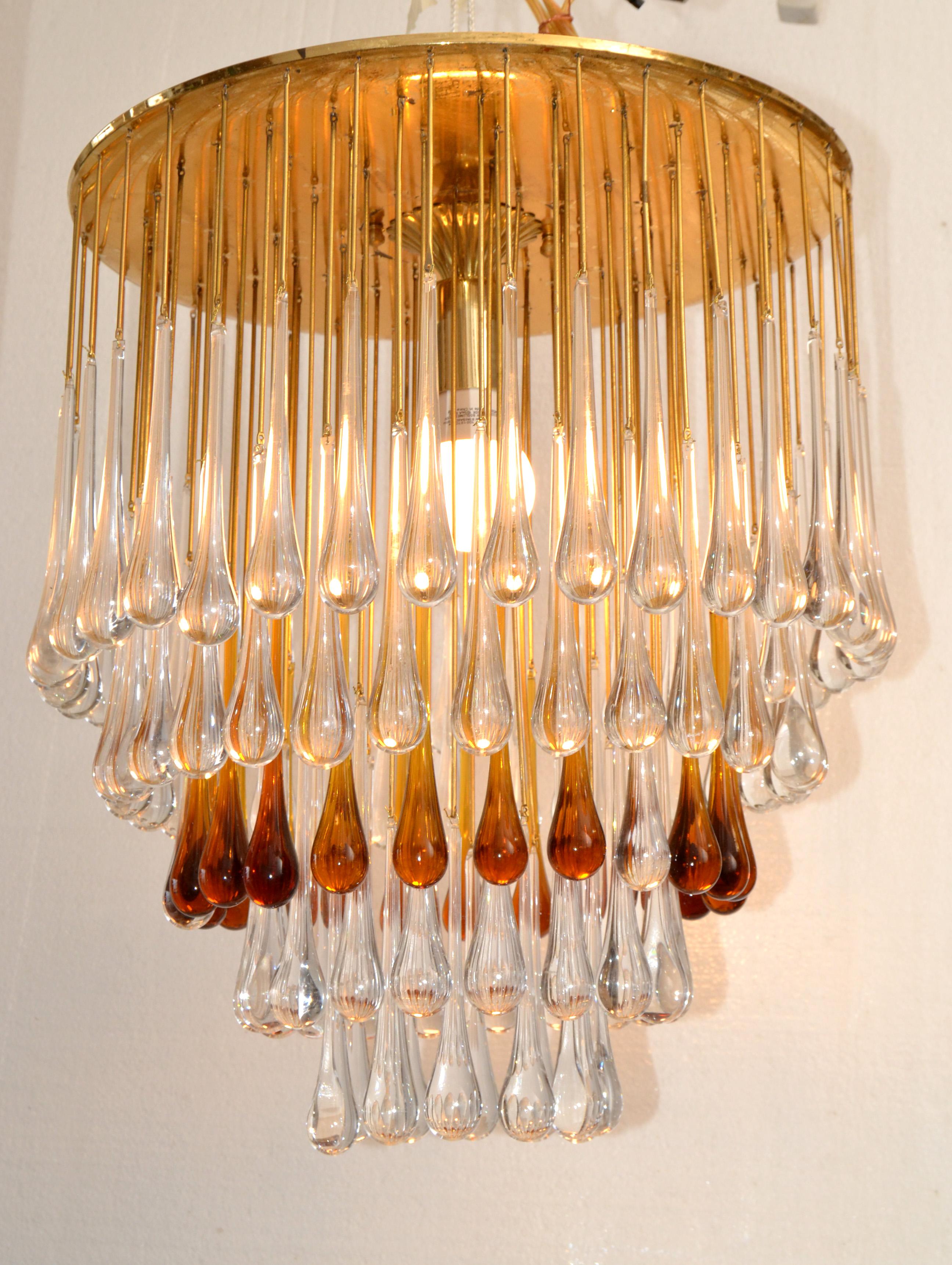 Chandelier Crystals Vintage Murano Faceted Prism Large 2" Drop Thick Teardrop 