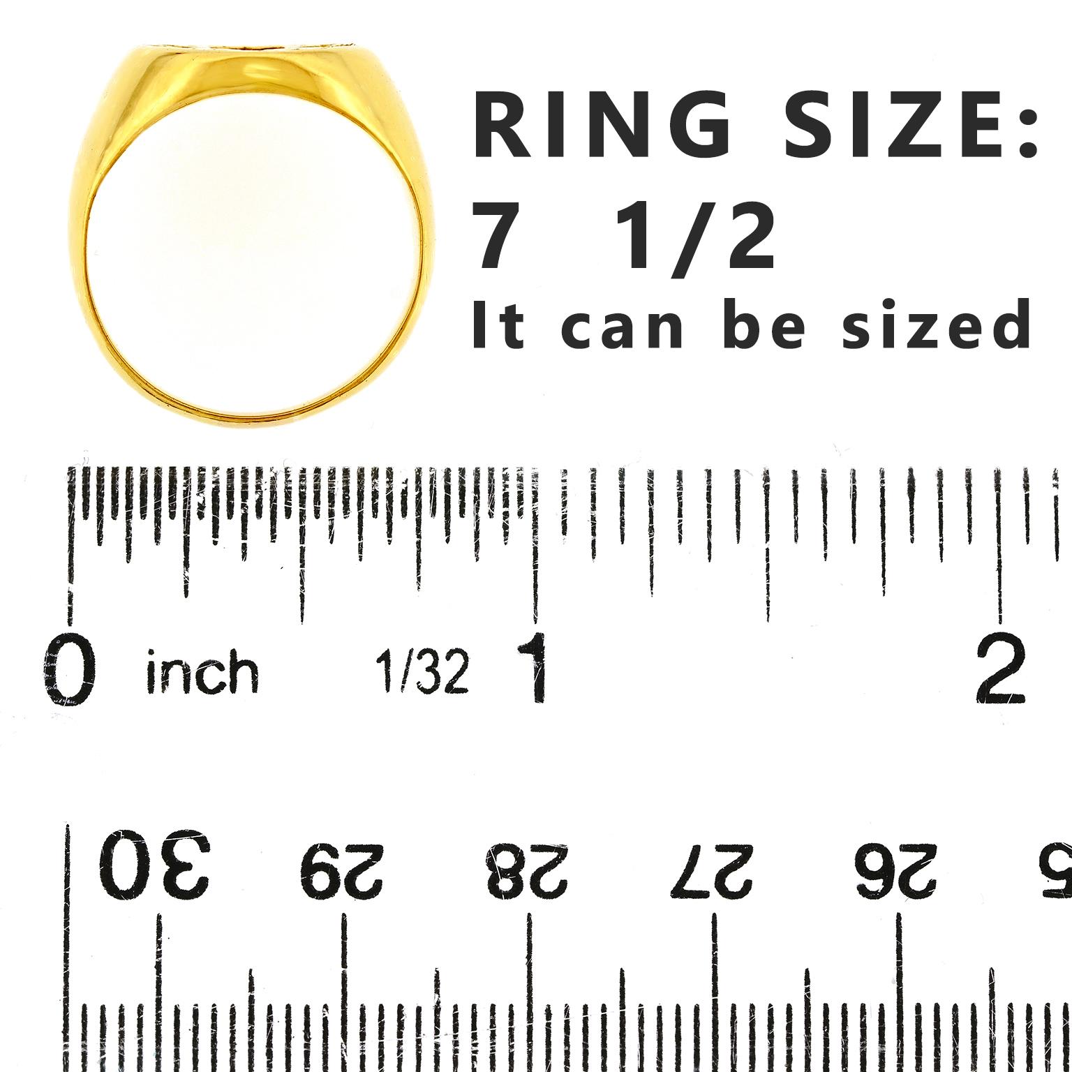 Art Deco French Gold Signet Ring 3