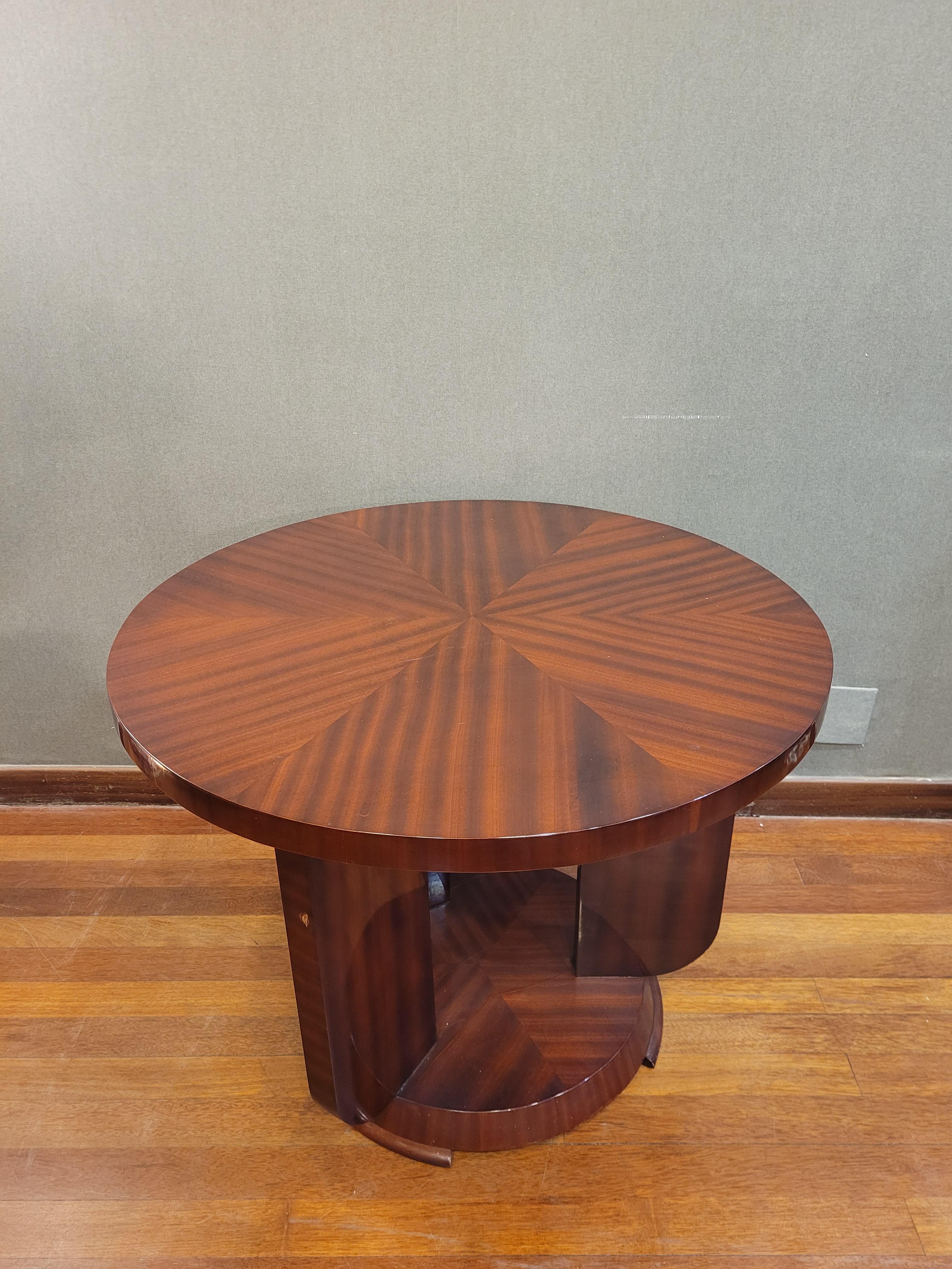 Hand-Crafted Art Deco French Gueridon, Dining Table, Wood For Sale