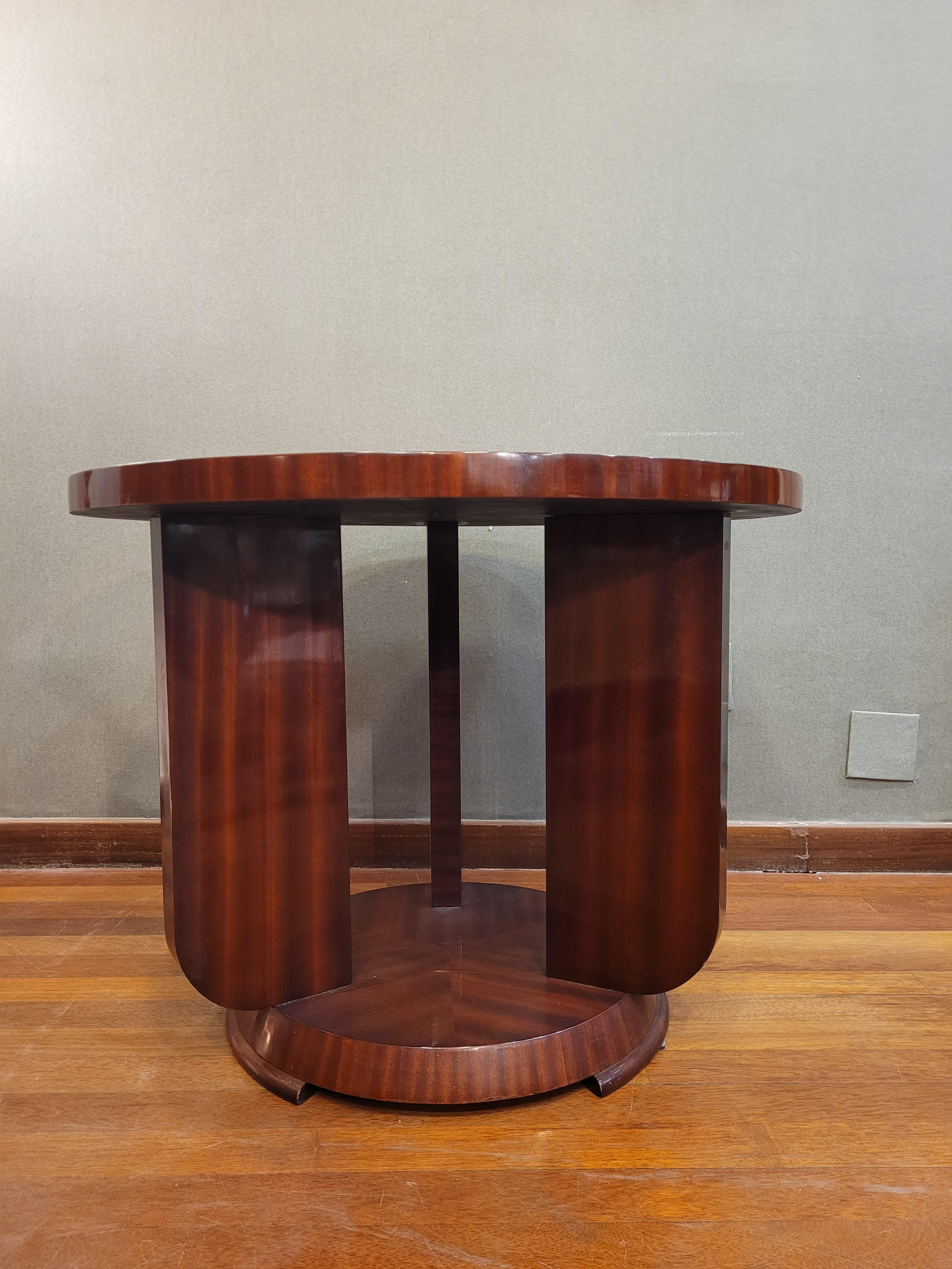 Mid-20th Century Art Deco French Gueridon, Dining Table, Wood For Sale