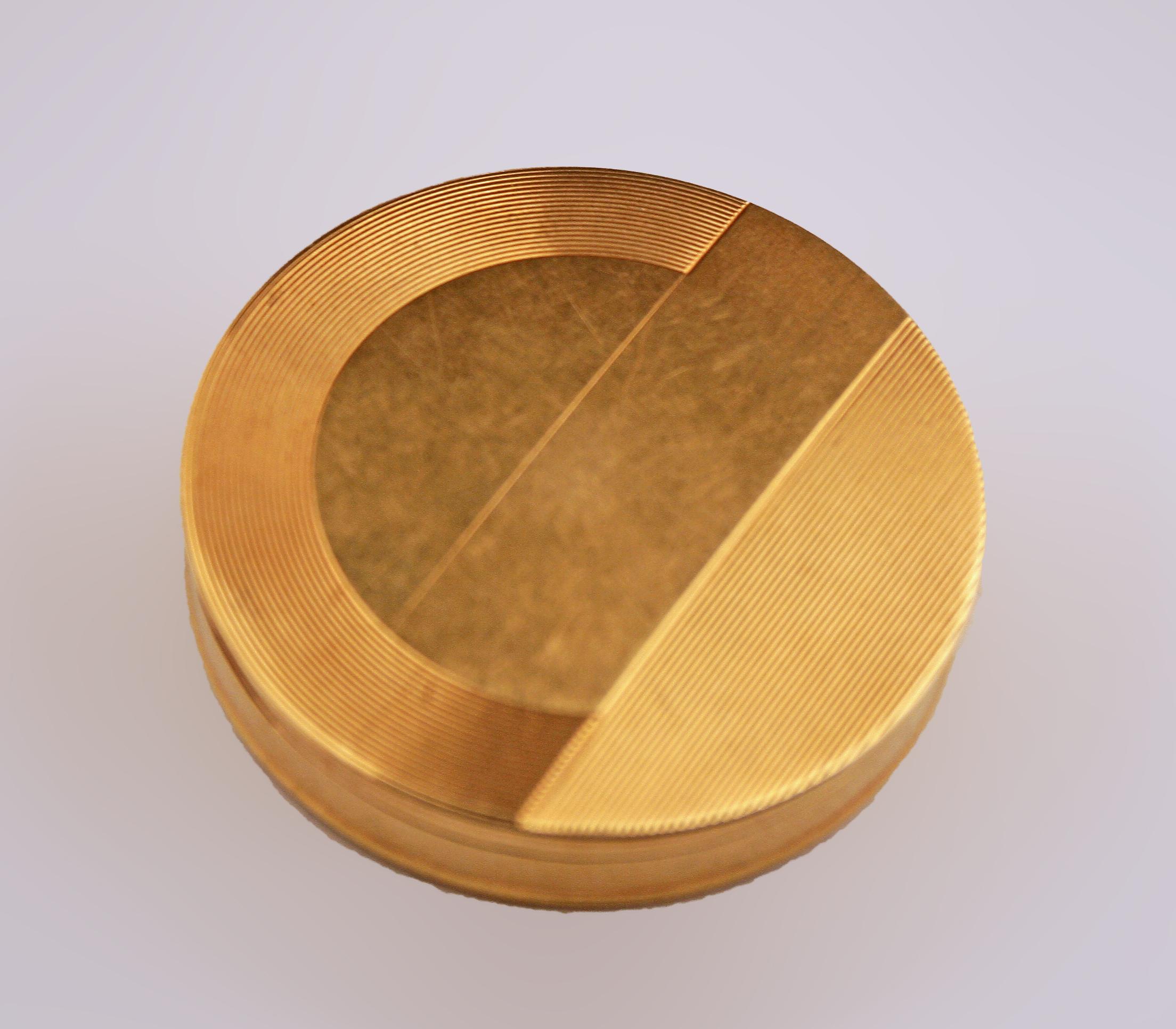 Moulage Boîte à pilules Art Déco française en or 18 carats et émail de forme circulaire en vente