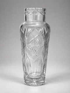 Art Deco French Hand-Cut Lead Crystal Vase by Saint-Louis, Circa 1930