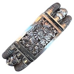 Art Deco French Indochina Link Bracelet en argent