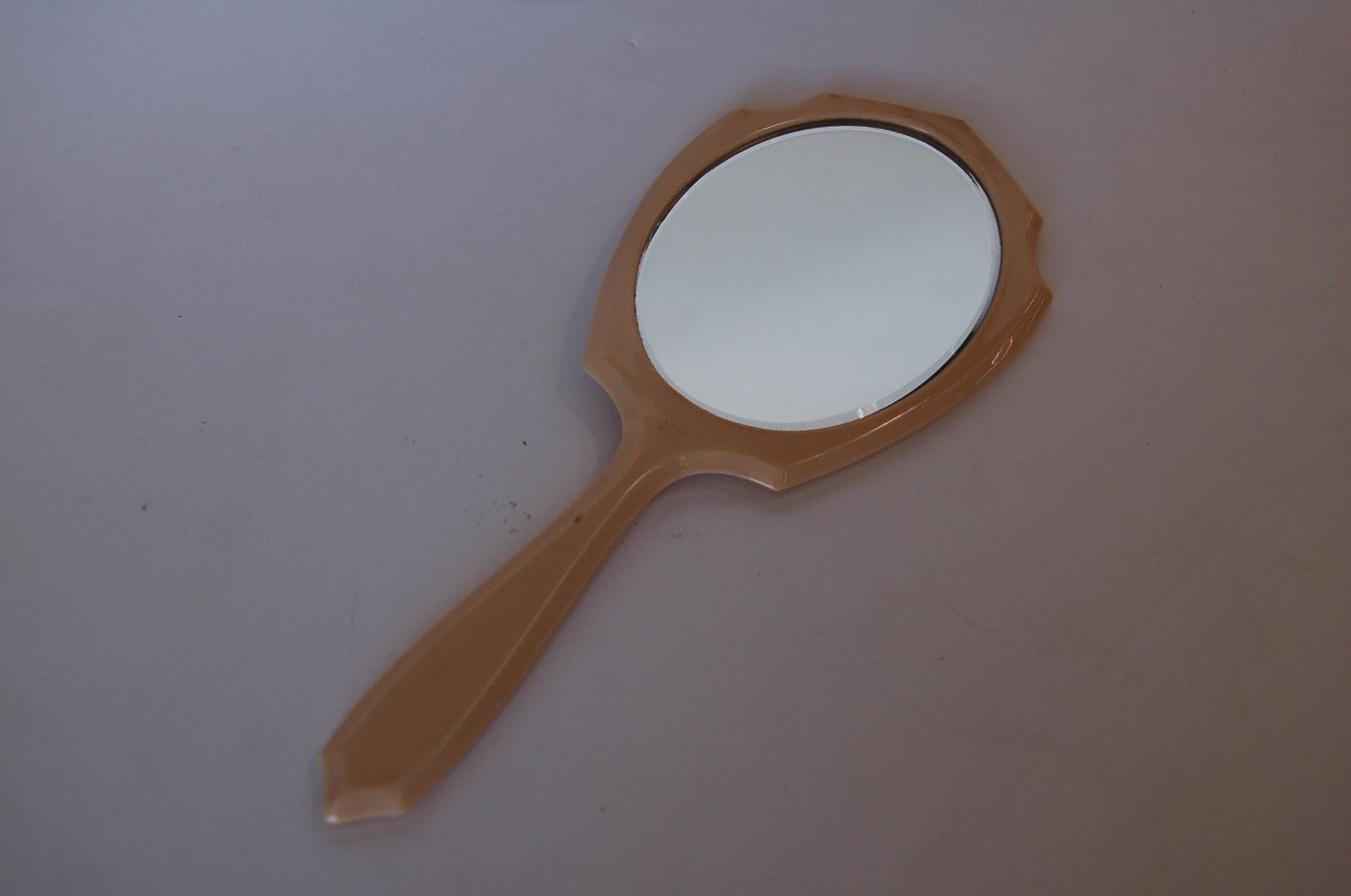 french ivory hand mirror