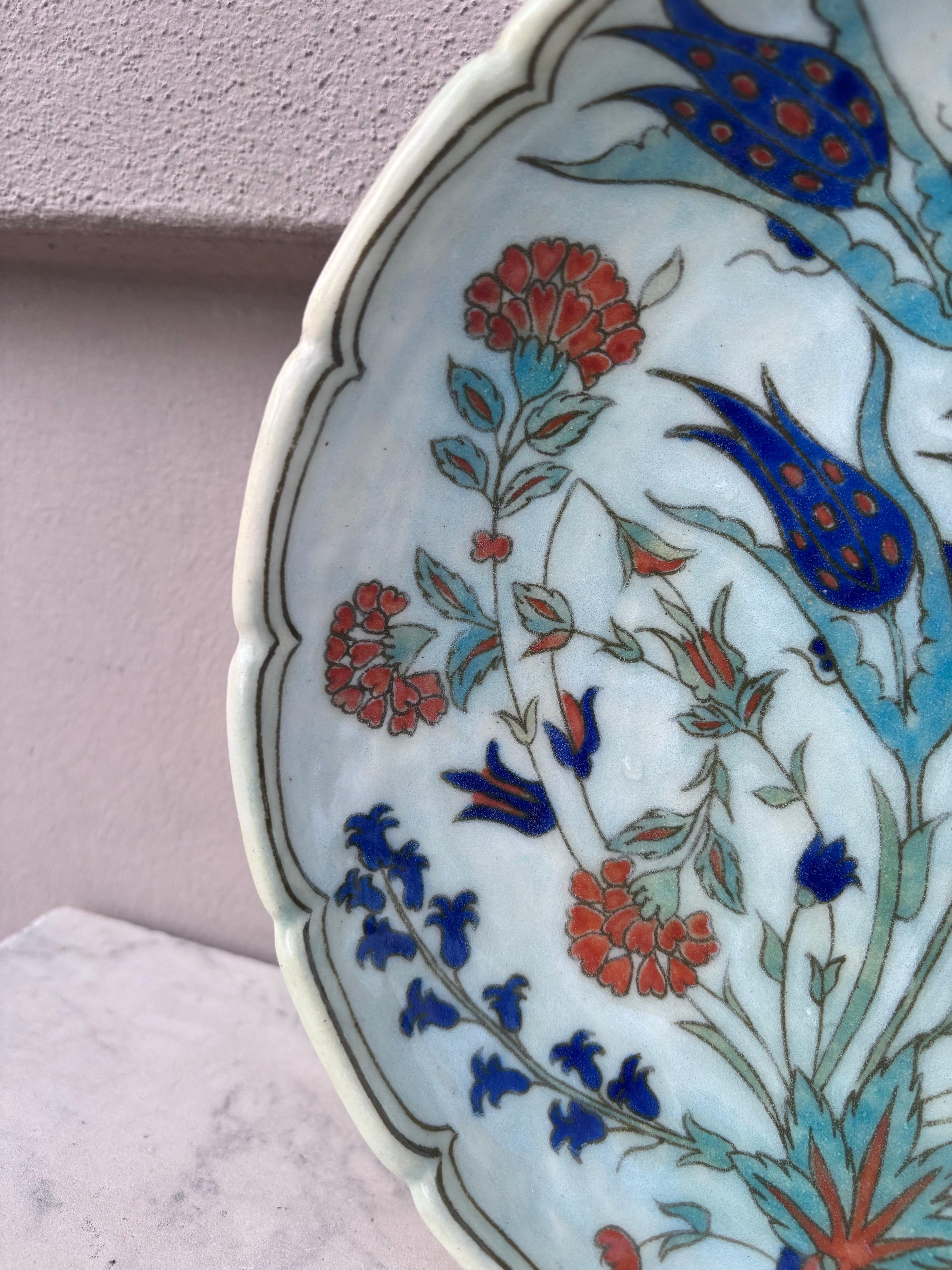 Metà XX secolo Piatto da portata francese Iznik Art Deco Edmond Lachenal in vendita