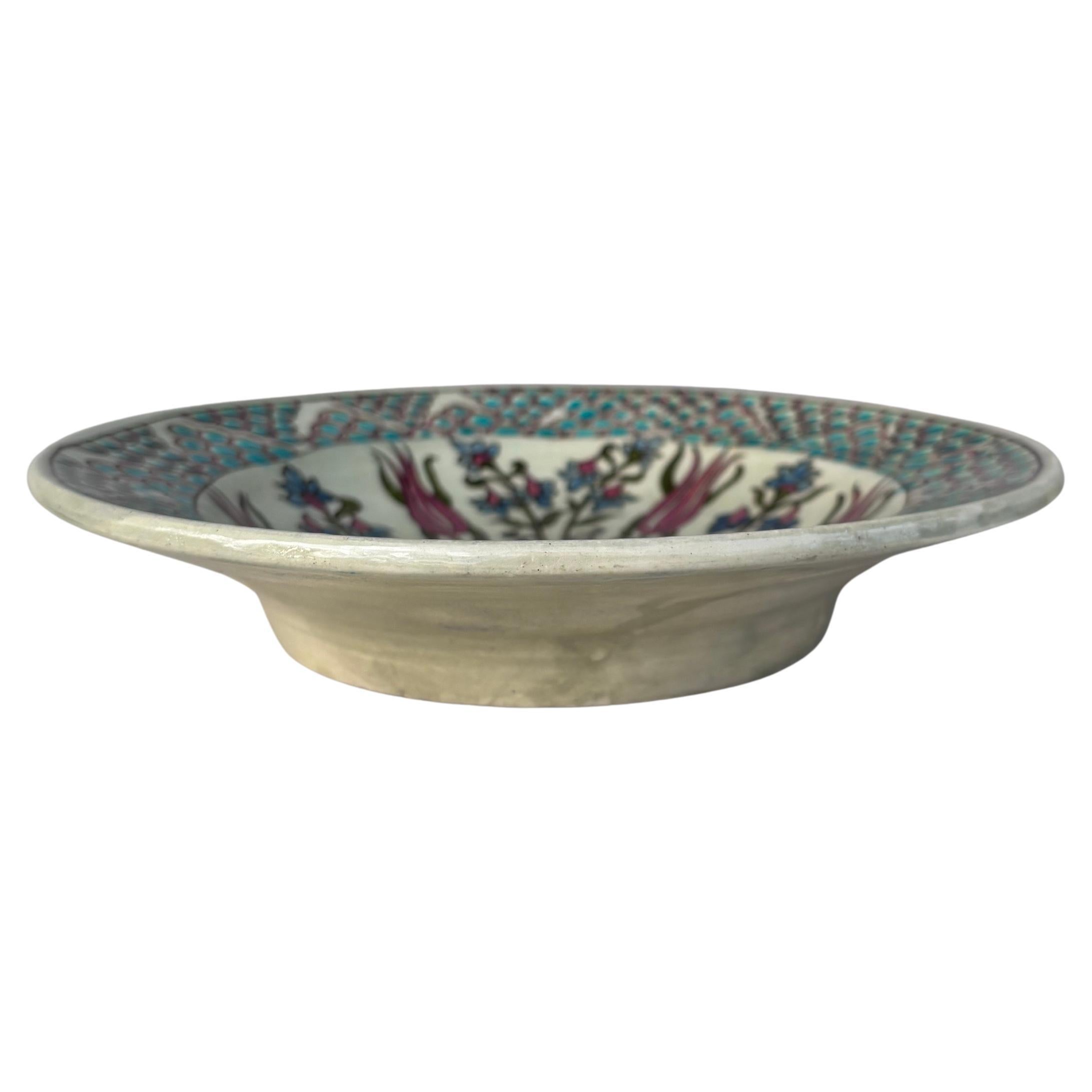Art Deco French Iznik Platter Bowl Jean Jacques Lachenal In Good Condition For Sale In Austin, TX