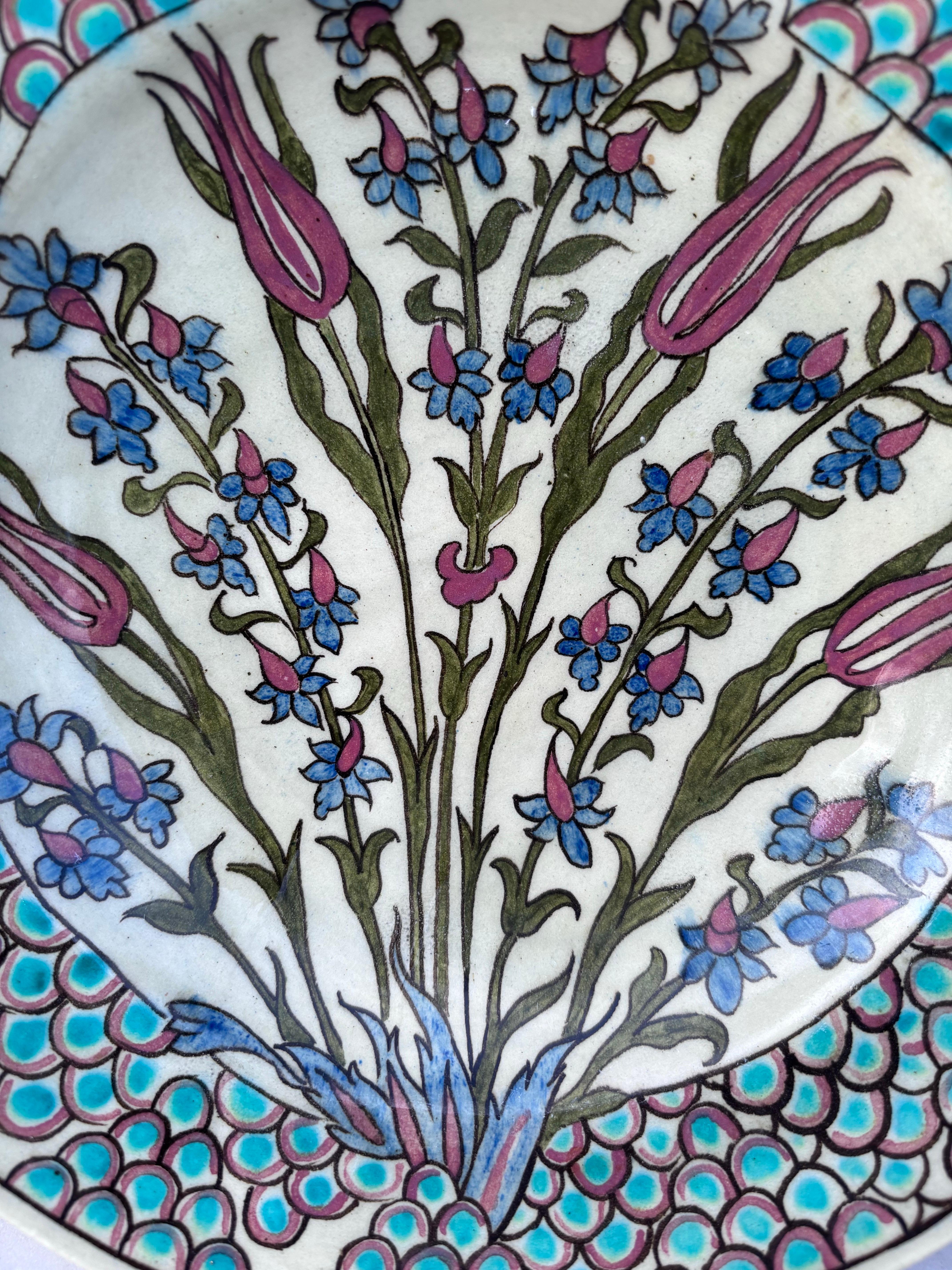Mid-20th Century Art Deco French Iznik Platter Bowl Jean Jacques Lachenal For Sale