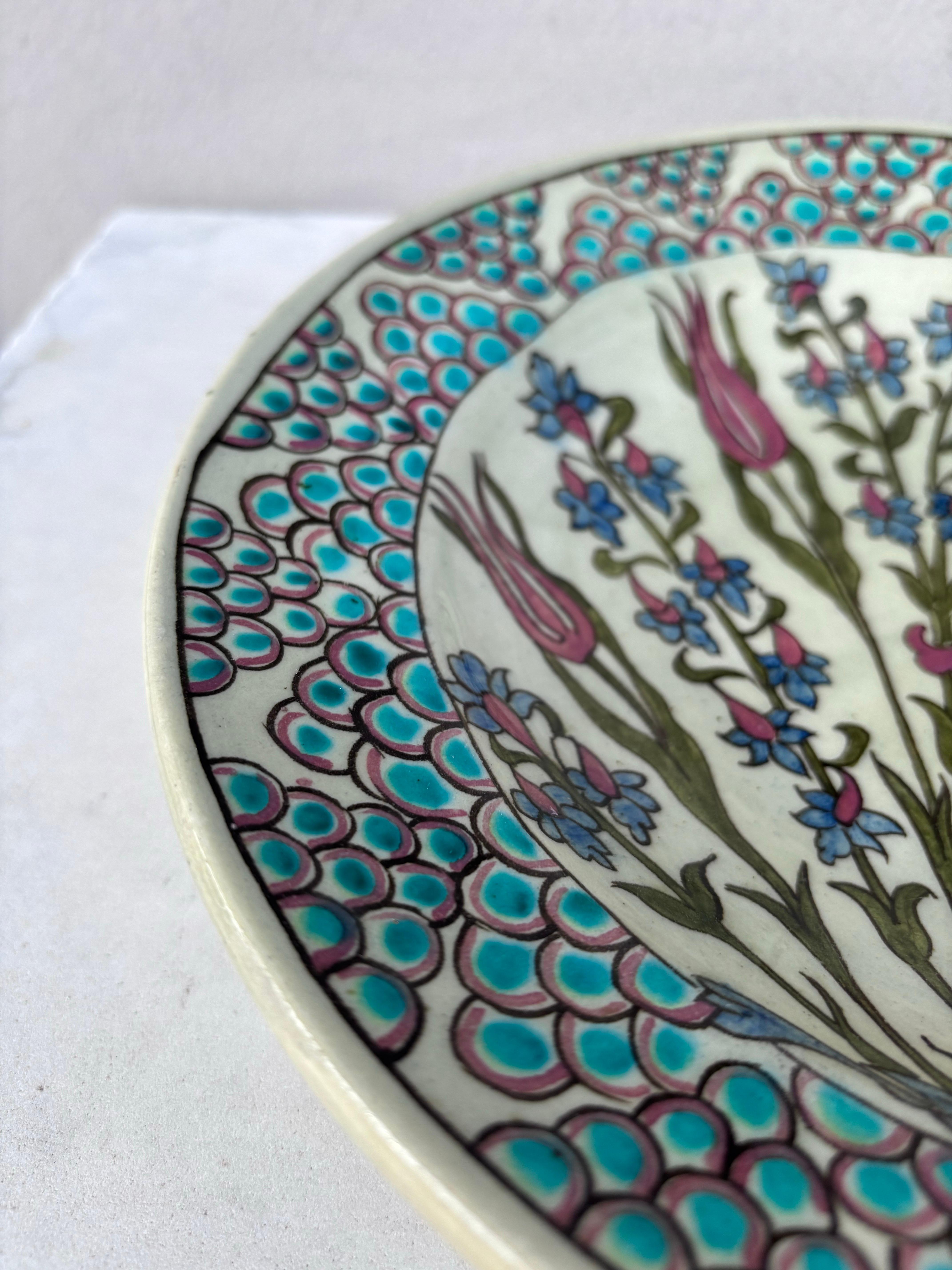 Ceramic Art Deco French Iznik Platter Bowl Jean Jacques Lachenal For Sale