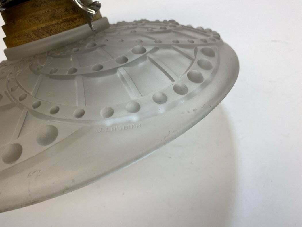 Art Deco French J. Landeier Glass & Sliverplate Centerpiece Bowl, circa 1930 For Sale 2