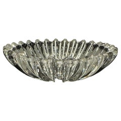 Gran cuenco o centro de mesa francés Art Déco Cristal de Bayel