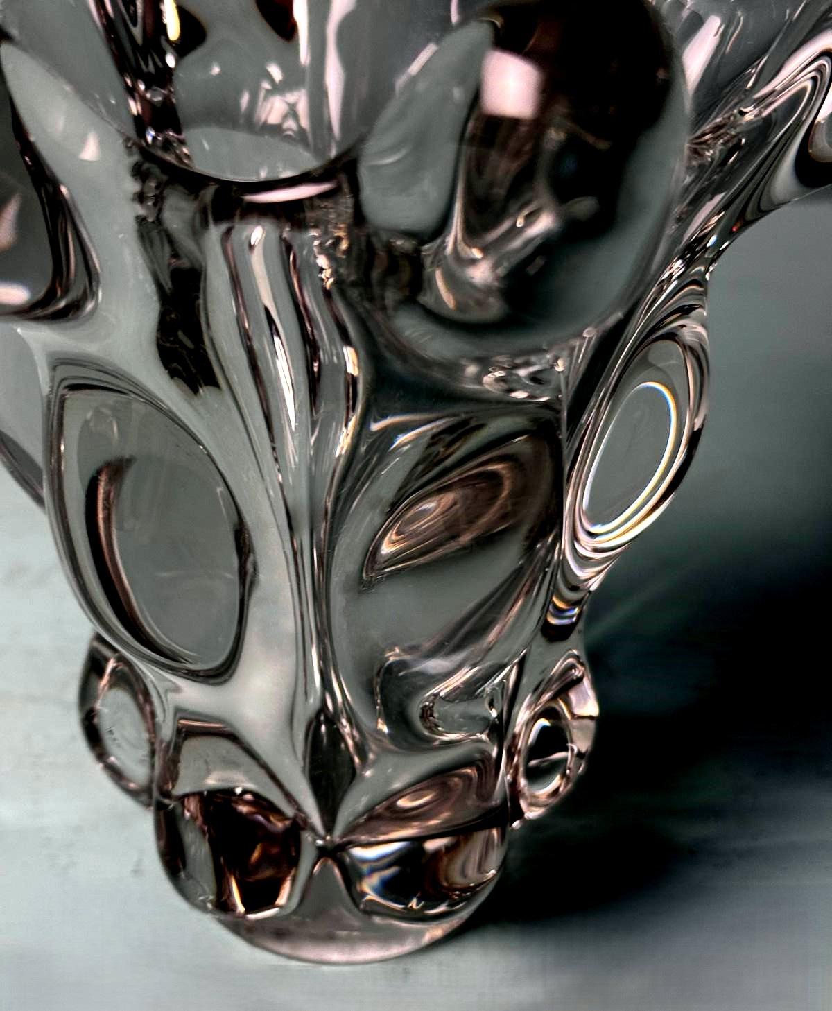 Vaso di cristallo al piombo francese Art Deco Style di Vannes-Le-Châtel in vendita 2