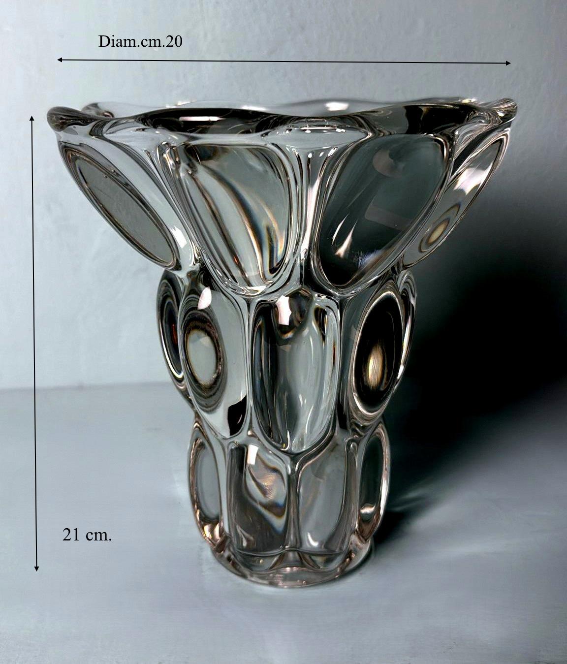 Art Deco, French Lead Crystal Vase In The Vannes-Le-Châtel Style 13