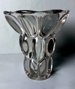 Art Deco, French Lead Crystal Vase In The Vannes-Le-Châtel Style