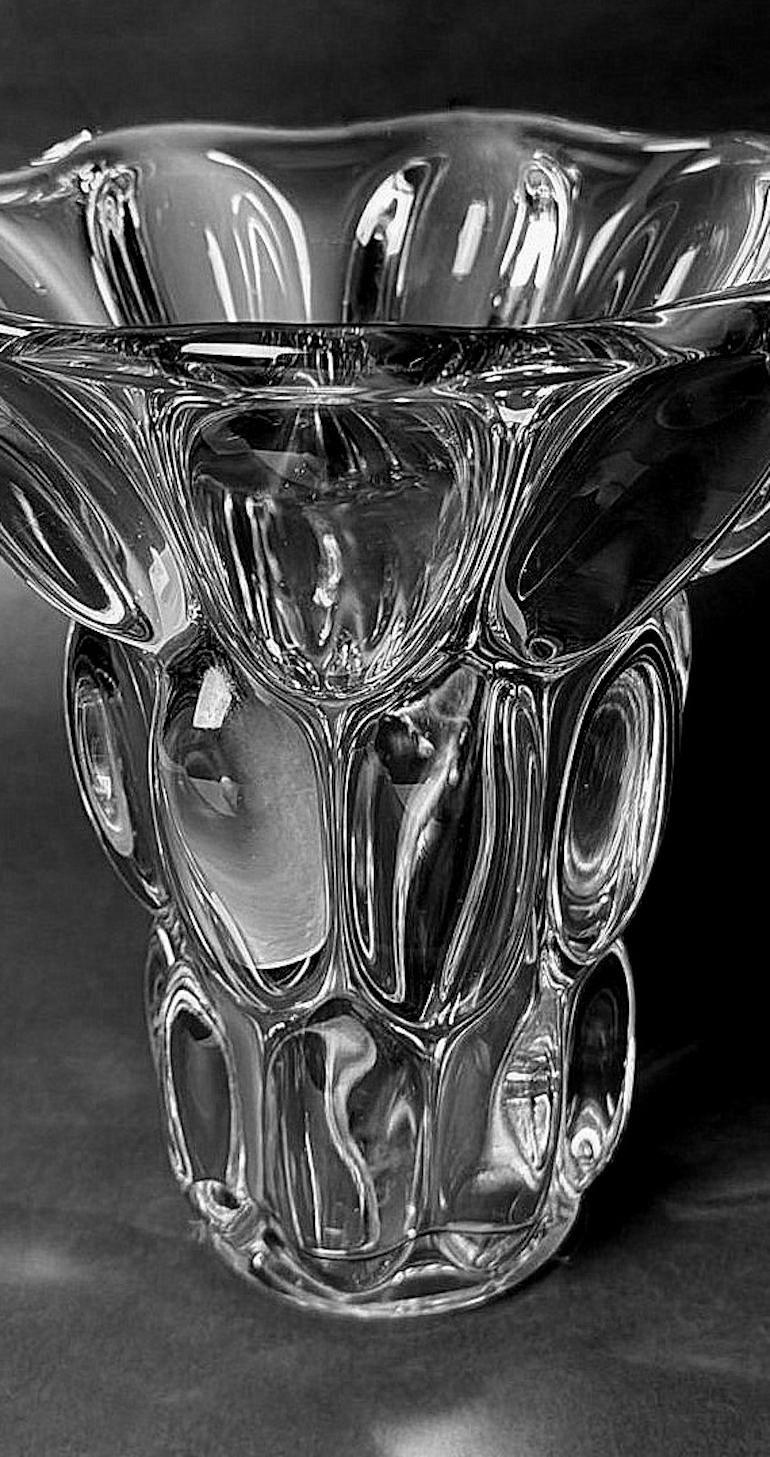 Art Deco, French Lead Crystal Vase In The Vannes-Le-Châtel Style 2