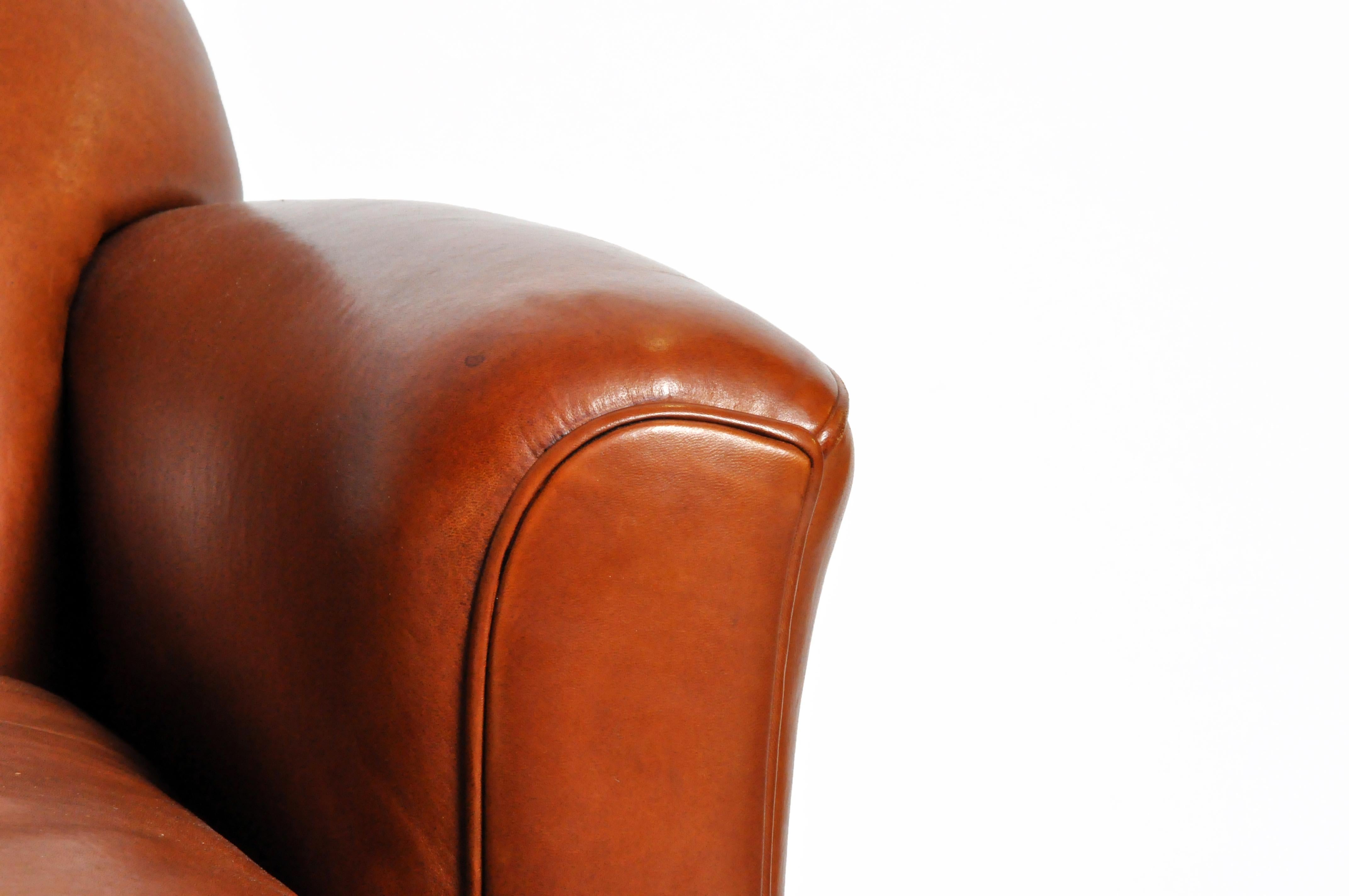 art deco leather armchair