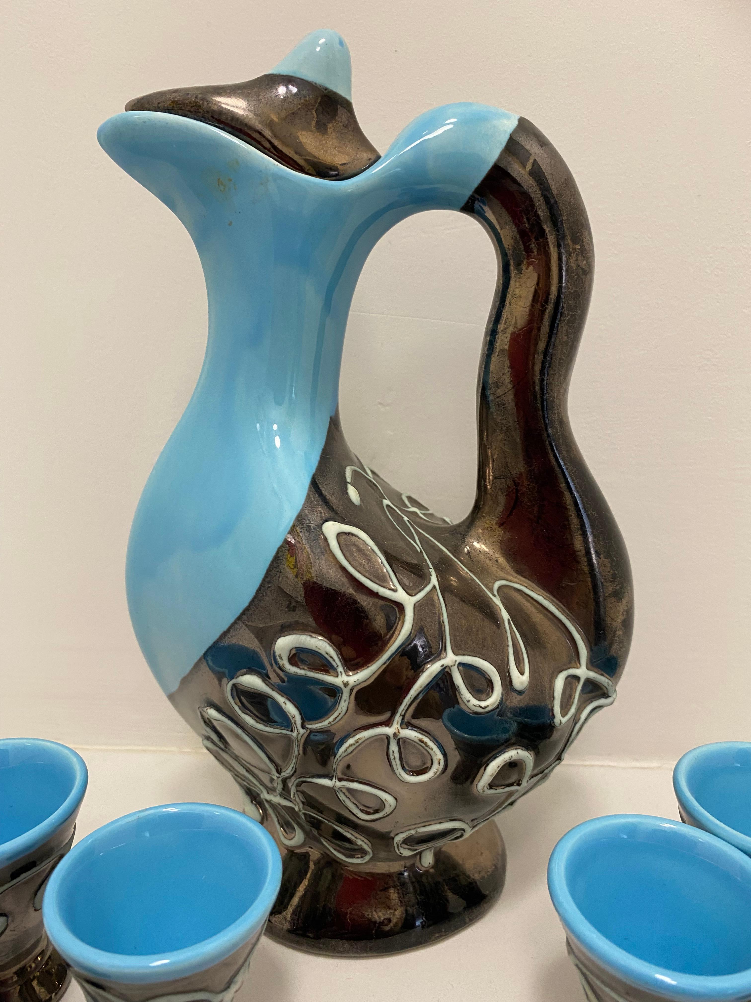 Francese Set di liquori francesi Art Déco di Vallauris in vendita