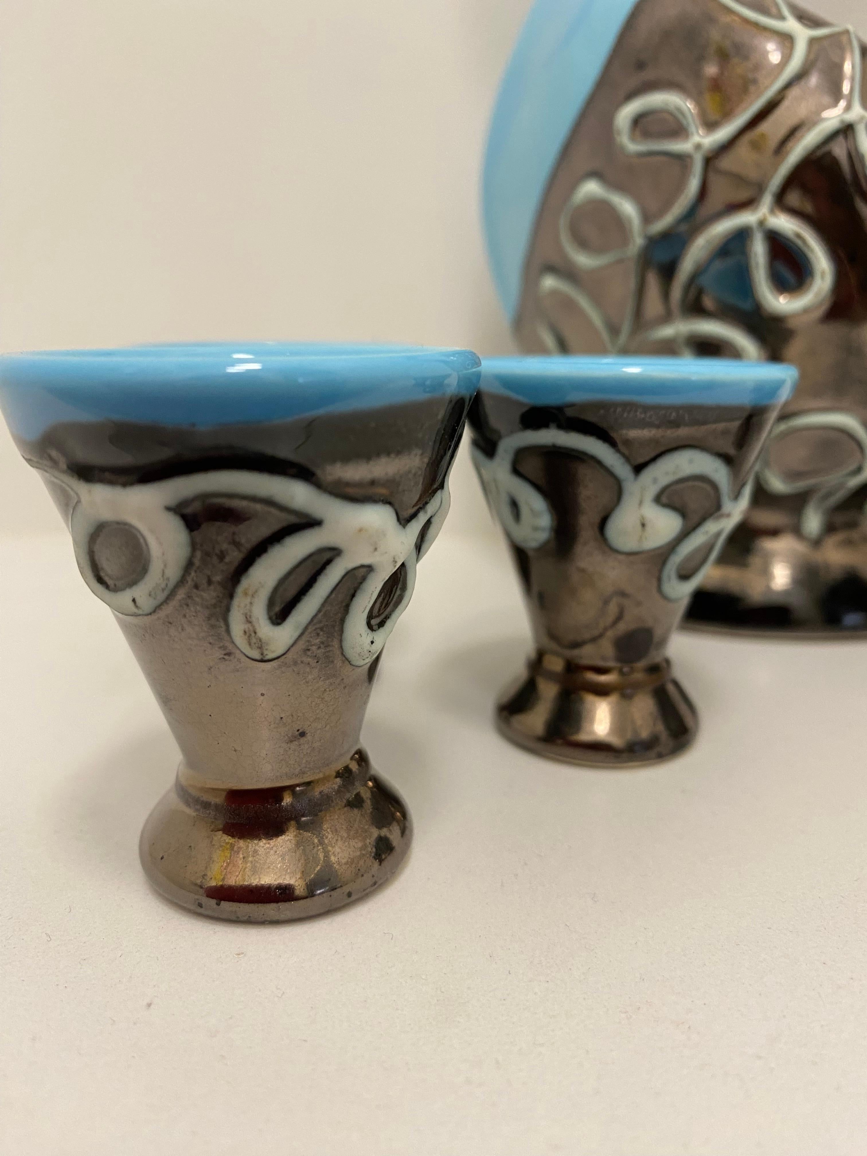 Set di liquori francesi Art Déco di Vallauris In condizioni buone in vendita a Waddinxveen, ZH