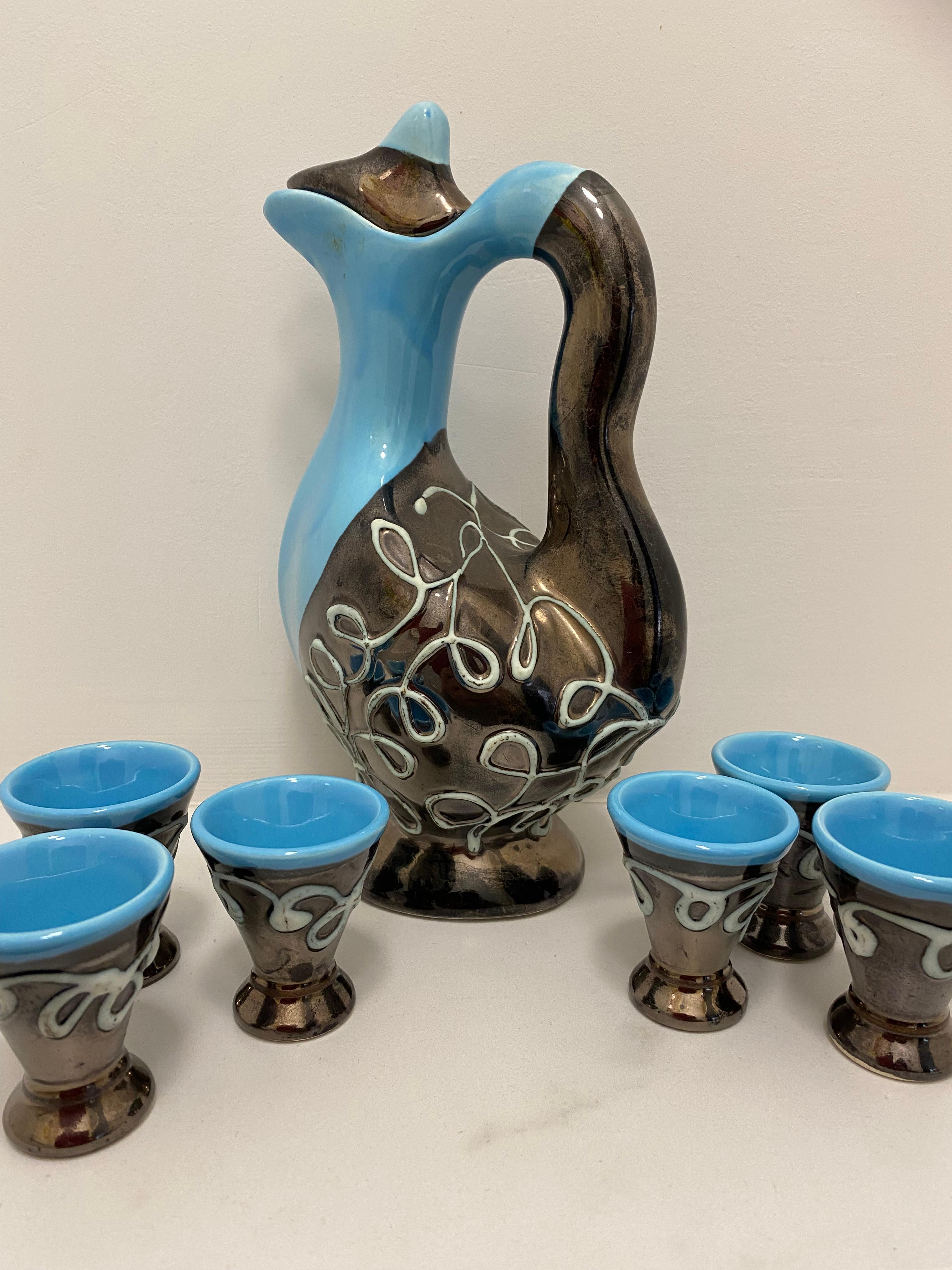 Set di liquori francesi Art Déco di Vallauris in vendita 2