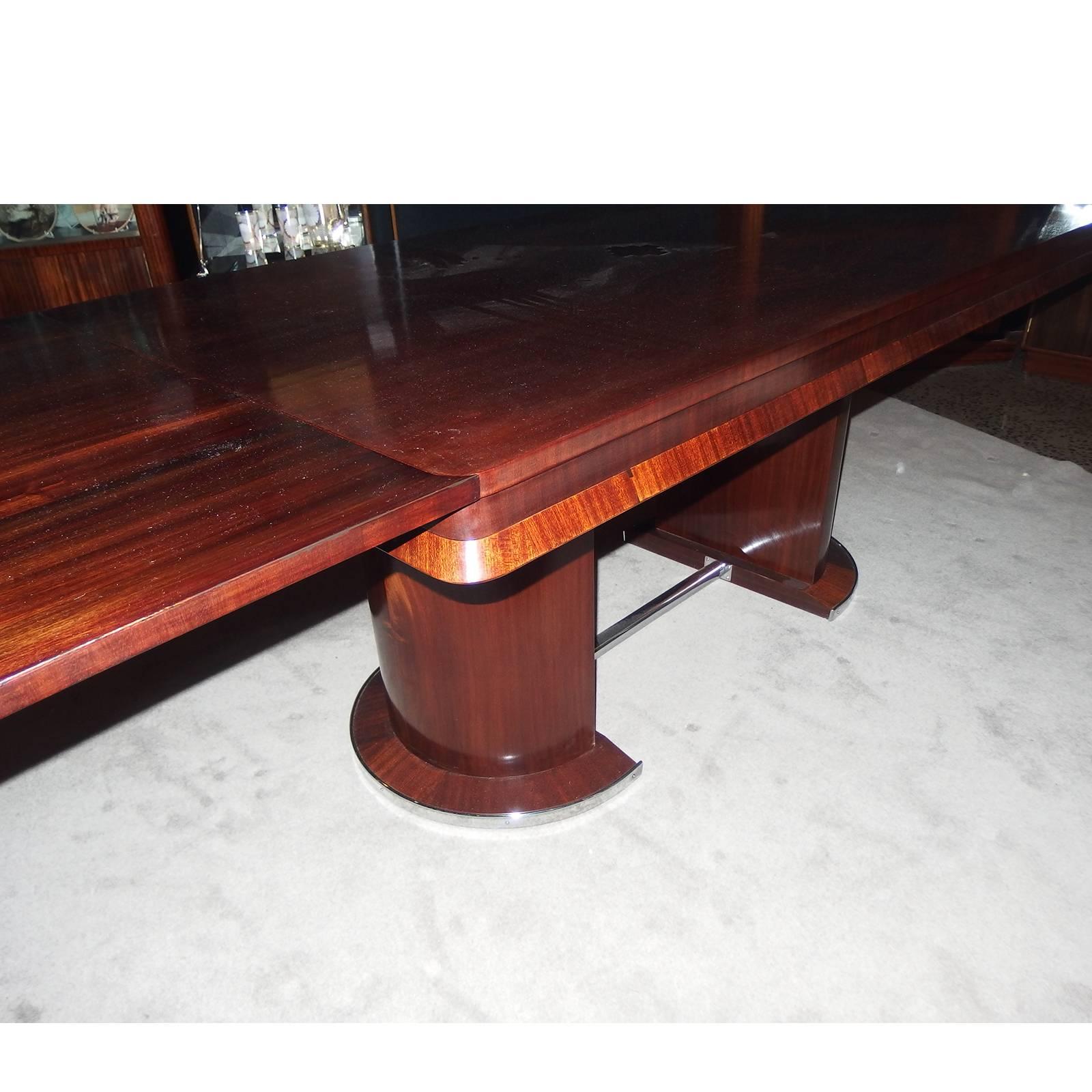 Art Deco French Long Extension Dining Table In Excellent Condition In Daylesford, Victoria