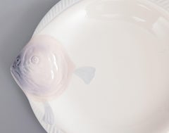 Art Deco French Longwy Majolica Fish Plate, Circa 1930