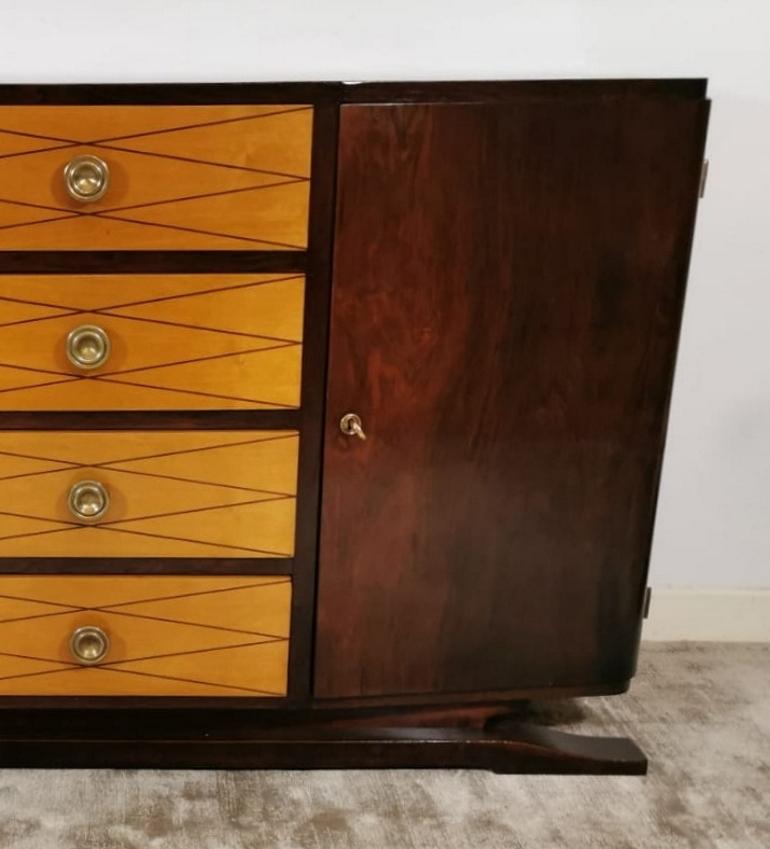 20th Century Art Deco French Mahogany and Birch Sideboard, 1920