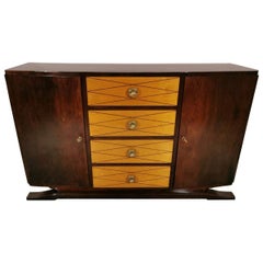 Art Deco French Mahogany and Birch Sideboard, 1920